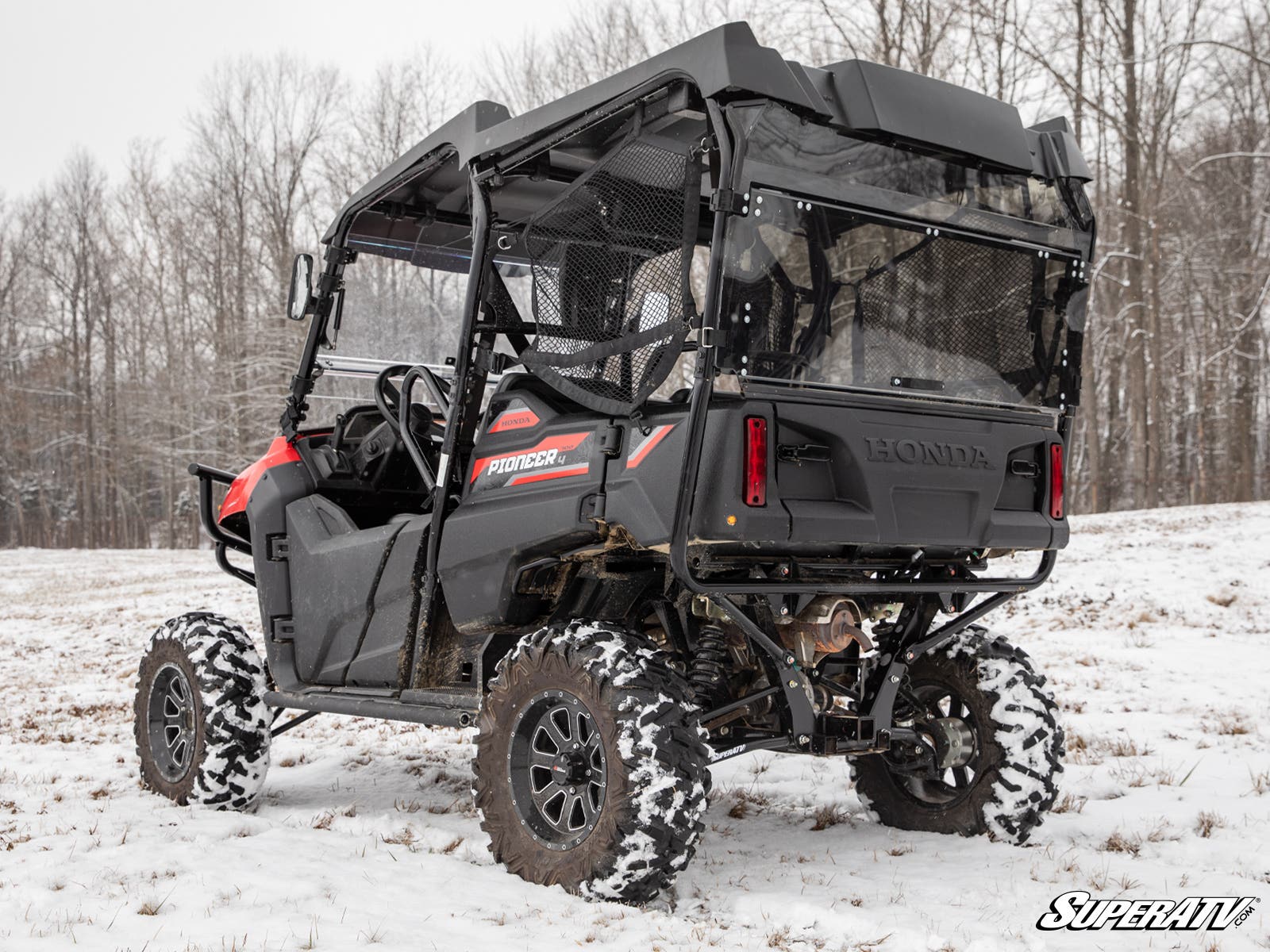 Photo of SuperATV Honda Pioneer 700-4 Rear Windshield by SuperATV - Premium Windshields for UTVs / Side by Sides