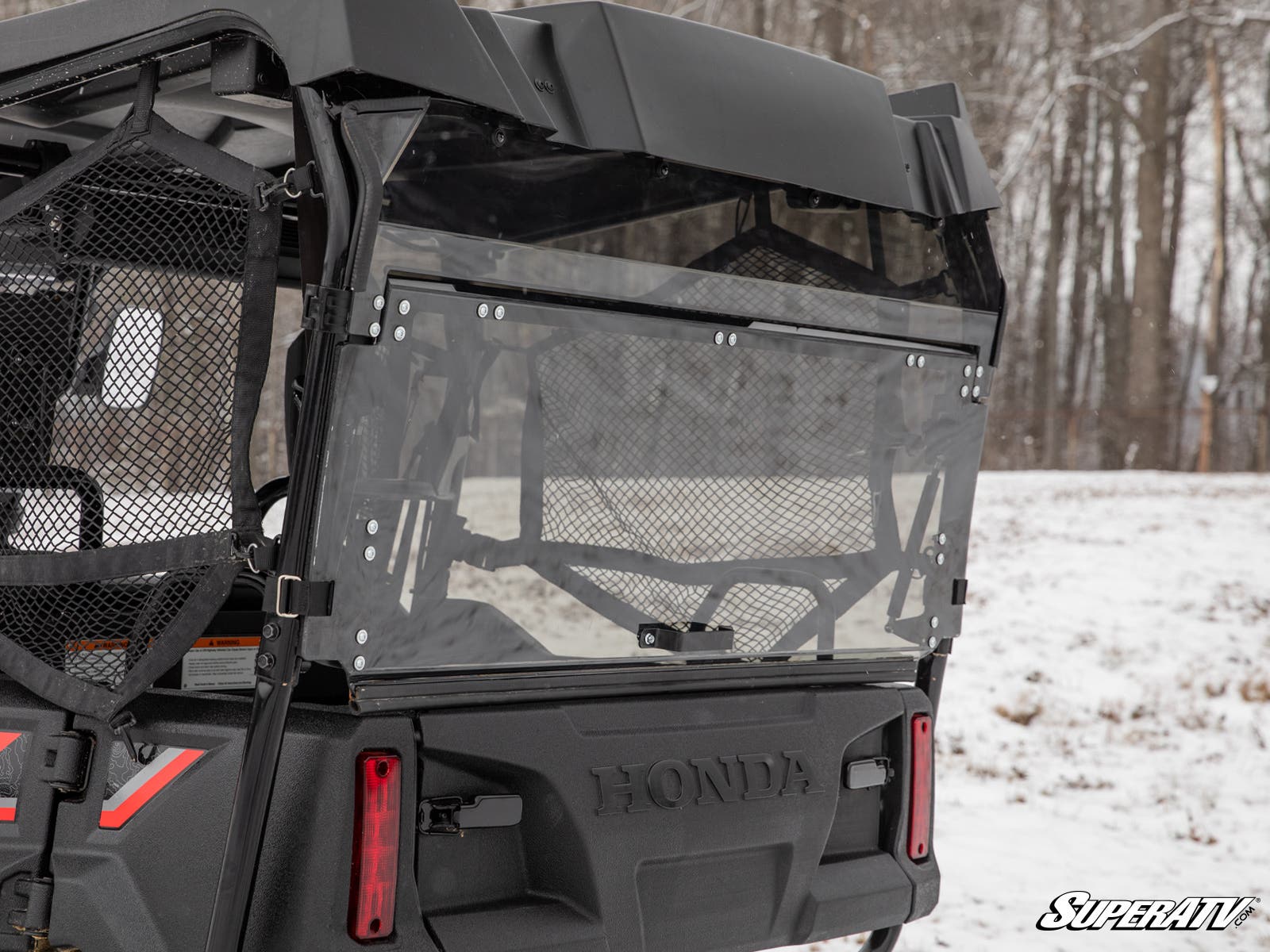 Photo of SuperATV Honda Pioneer 700-4 Rear Windshield by SuperATV - Premium Windshields for UTVs / Side by Sides