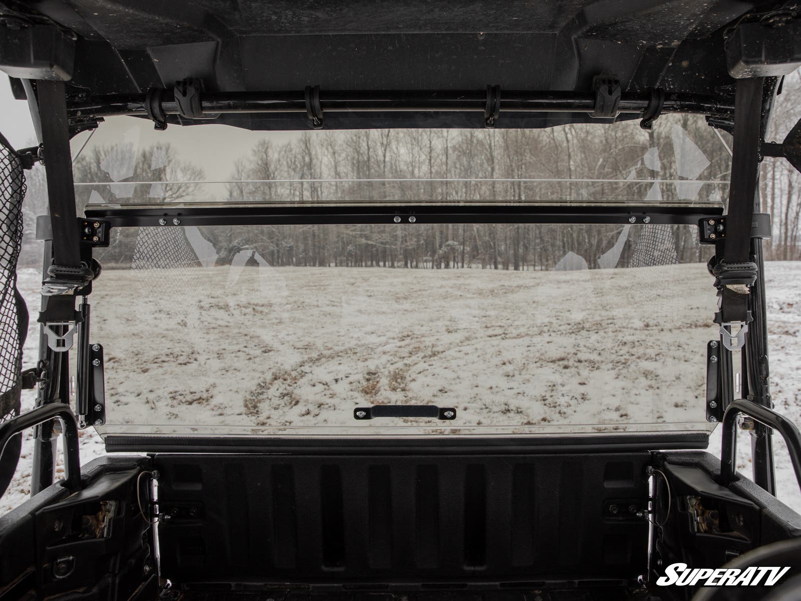 Photo of SuperATV Honda Pioneer 700-4 Rear Windshield by SuperATV - Premium Windshields for UTVs / Side by Sides