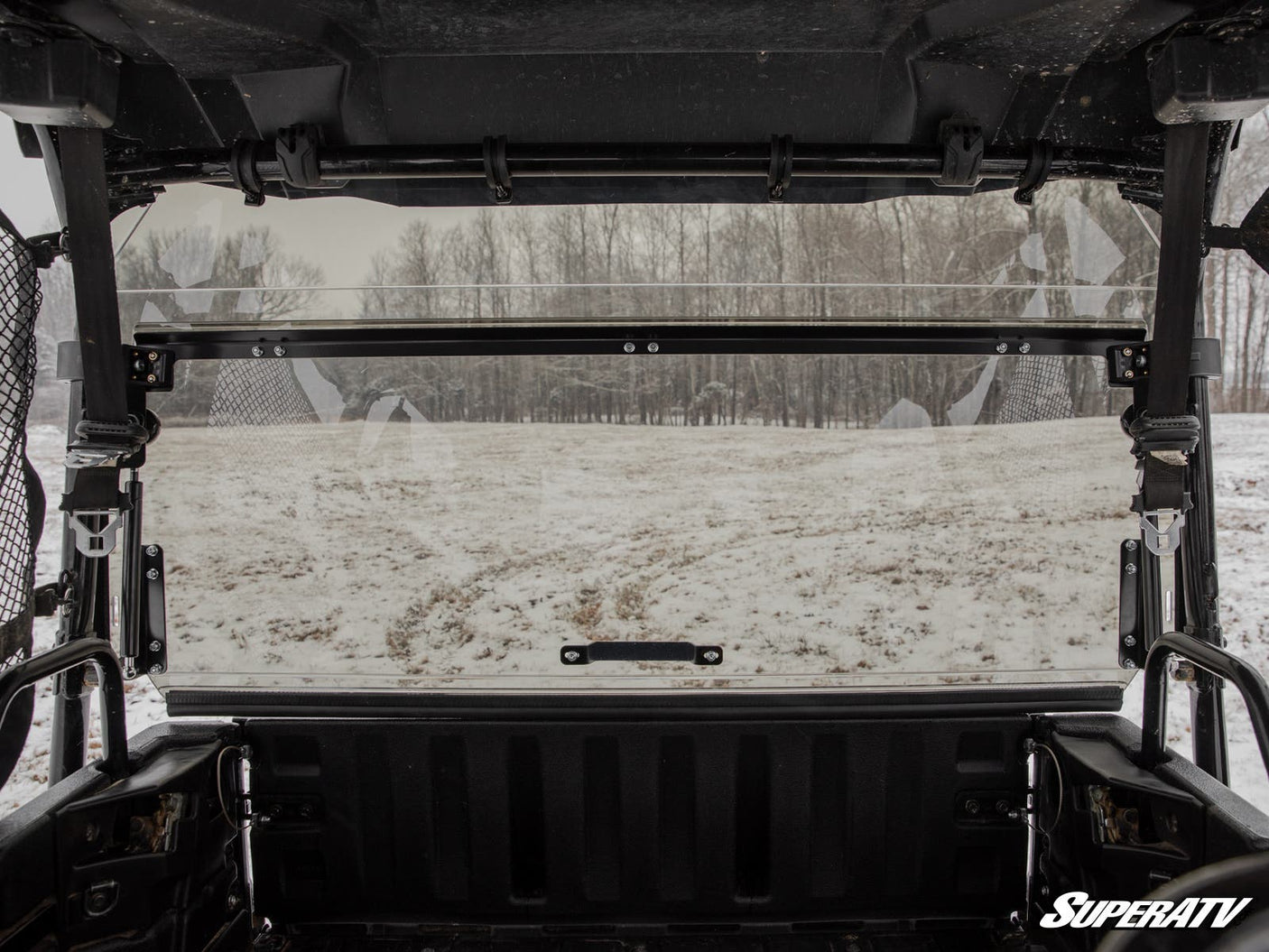 Photo of SuperATV Honda Pioneer 700-4 Rear Windshield by SuperATV - Premium Windshields for UTVs / Side by Sides