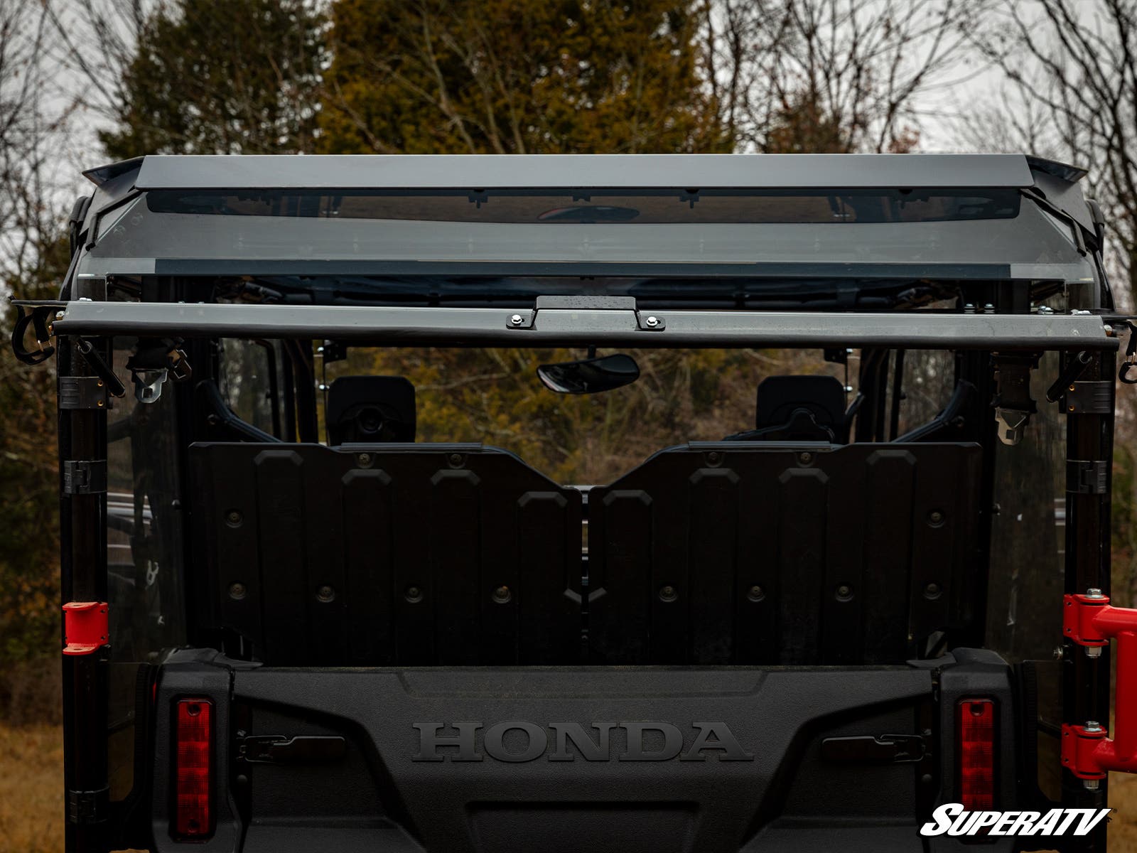 Photo of SuperATV Honda Pioneer 1000-5 Rear Windshield by SuperATV - Premium Windshields for UTVs / Side by Sides