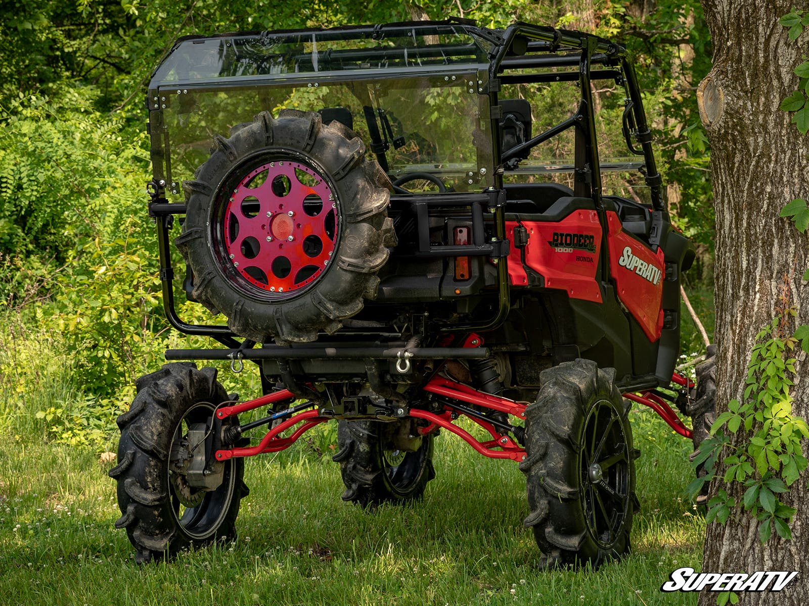 Photo of SuperATV Honda Pioneer 1000-5 Spare Tire Carrier by SuperATV - Premium Storage for UTVs / Side by Sides