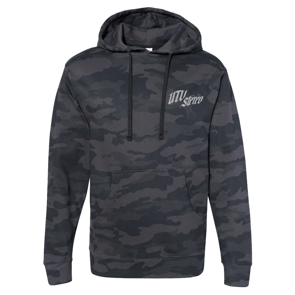 Photo of UTV Stereo Unisex Black Camo Hoodie | UTVS-A-HOODIE-U-CAMO by UTV Stereo - Premium Merch for UTVs / Side by Sides