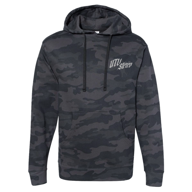 Photo of UTV Stereo Unisex Black Camo Hoodie | UTVS-A-HOODIE-U-CAMO by UTV Stereo - Premium Merch for UTVs / Side by Sides