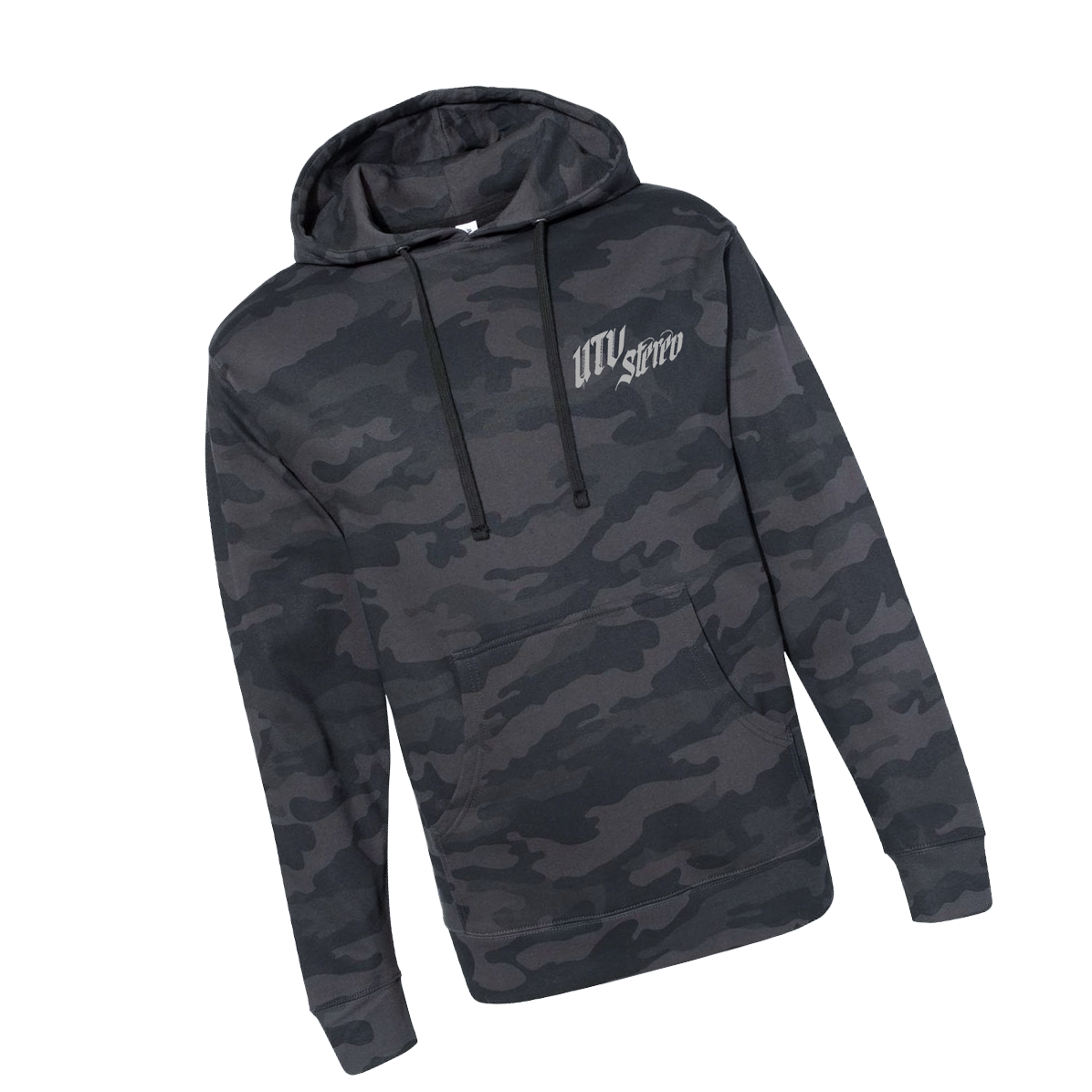 Photo of UTV Stereo Unisex Black Camo Hoodie | UTVS-A-HOODIE-U-CAMO by UTV Stereo - Premium Merch for UTVs / Side by Sides