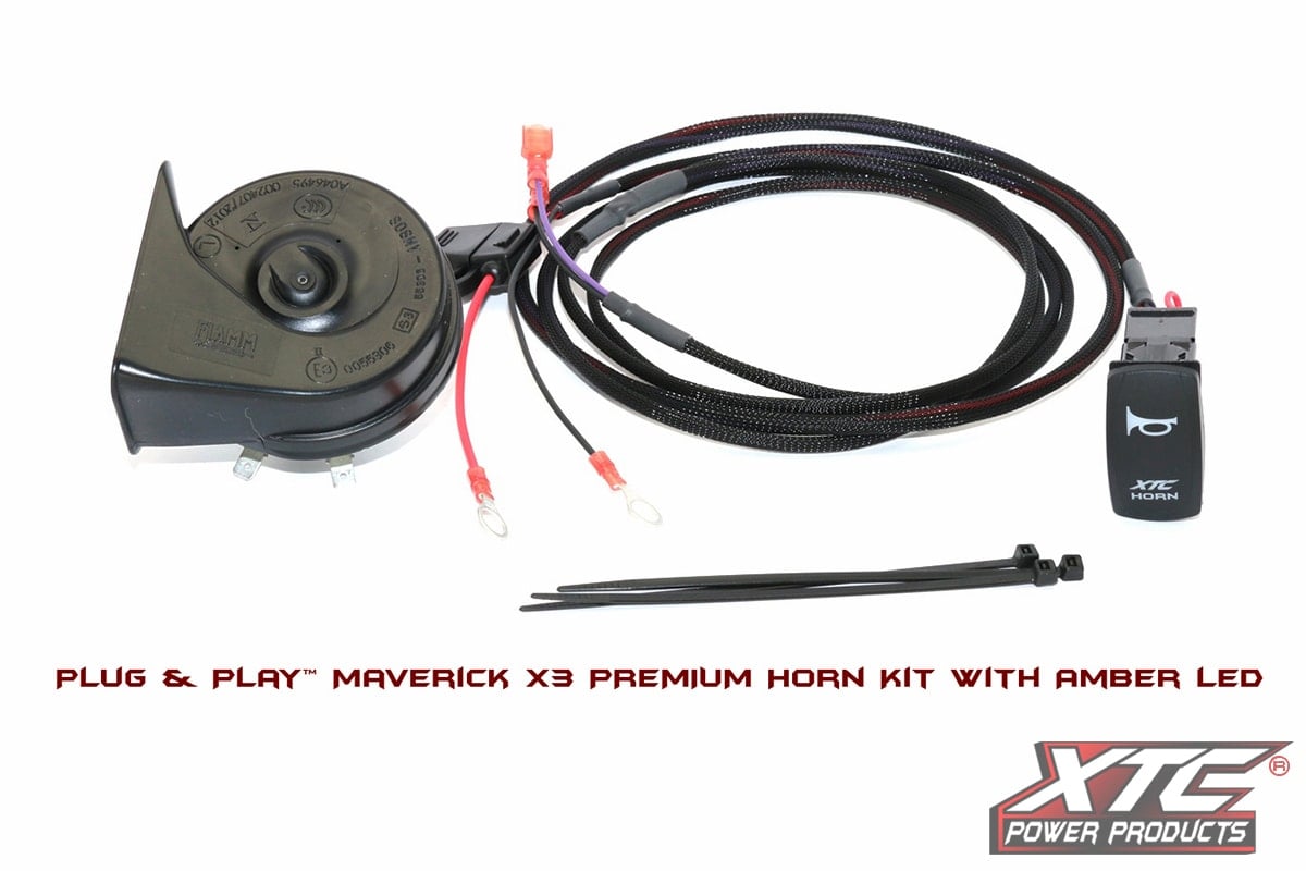 XTC Can-Am Maverick X3 Plug and Play Horn Kit with Amber LED Rocker Switch