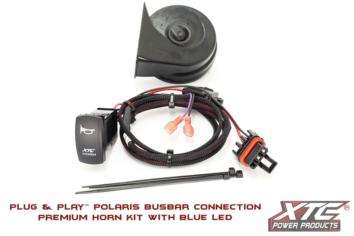 XTC Polaris Plug and Play New Busbar Horn Kit, Laser Engraved Rocker Switch W/Blue LED