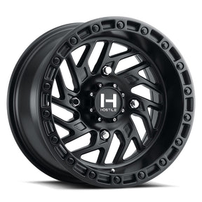 Hostile H116 Jigsaw UTV wheel — Asphalt / satin black, front view