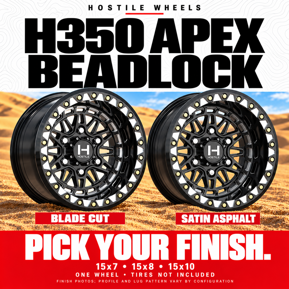 H350 Apex Beadlock — compare; sold individually; tires not included