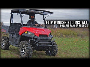 SuperATV Polaris Ranger Midsize Scratch Resistant Flip Windshield