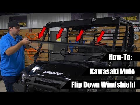 Photo of SuperATV Kawasaki Mule Pro Scratch Resistant Flip Down Windshield by SuperATV - Premium Windshields for UTVs / Side by Sides