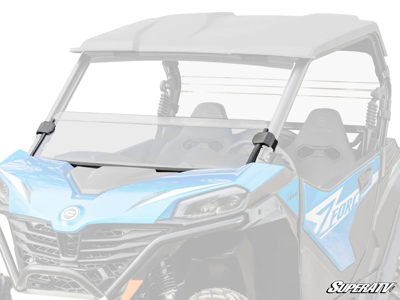 Photo of SuperATV CFMOTO ZForce 950 Trail Scratch-Resistant Half Windshield by SuperATV - Premium Windshields for UTVs / Side by Sides
