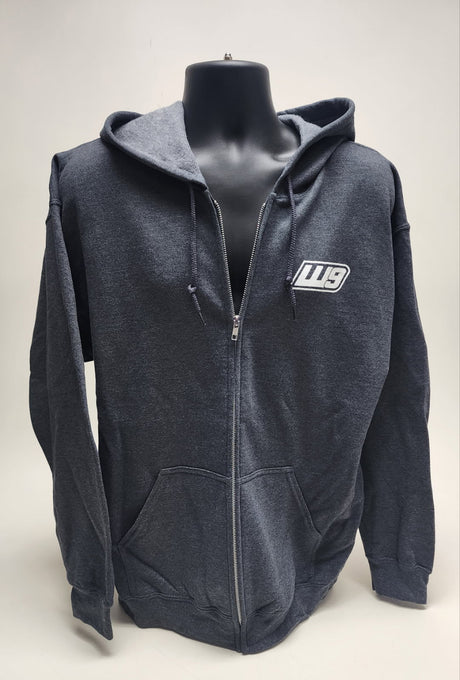 Warp 9 Racing Zip-Up Hoodie - Gray