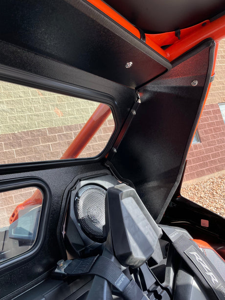 Photo of POLARIS RZR PRO R REAR WINDSHIELD W/ROCKFORD FOSGATE SYSTEM 2022-24 by Dirt Warrior Accessories - Premium WINDSHIELD for UTVs / Side by Sides