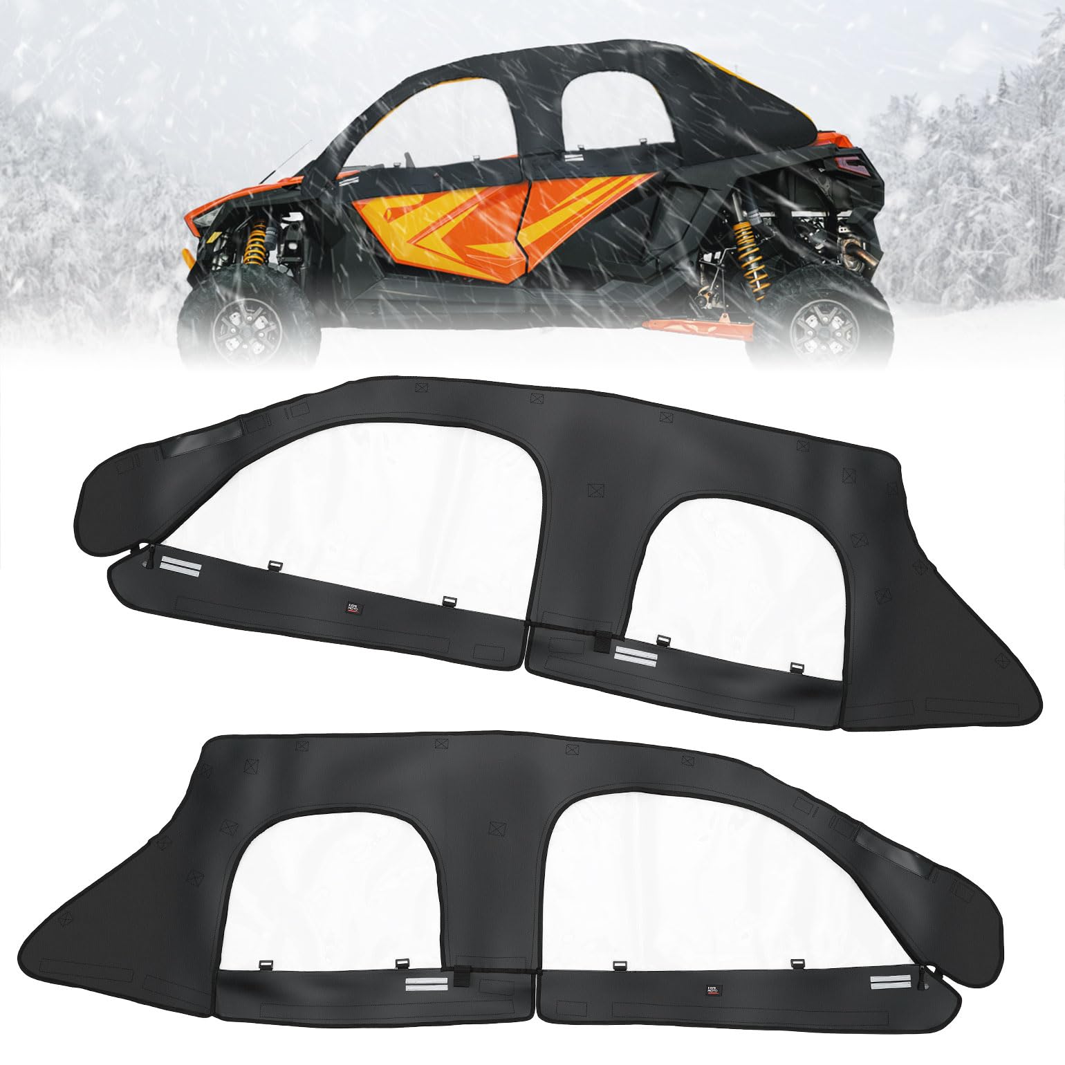 Photo of Soft Upper Door Cab Enclosure Set for Polaris RZR PRO XP 4/Turbo R 4 by Kemimoto - Premium for UTVs / Side by Sides