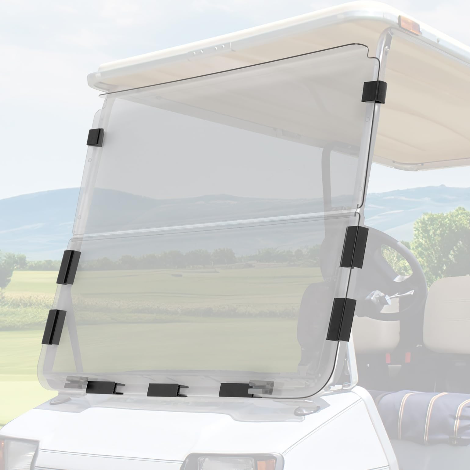 Photo of Kemimoto Foldable Golf Cart Windshield for Club Car DS (1982-2000) by Kemimoto - Premium for UTVs / Side by Sides