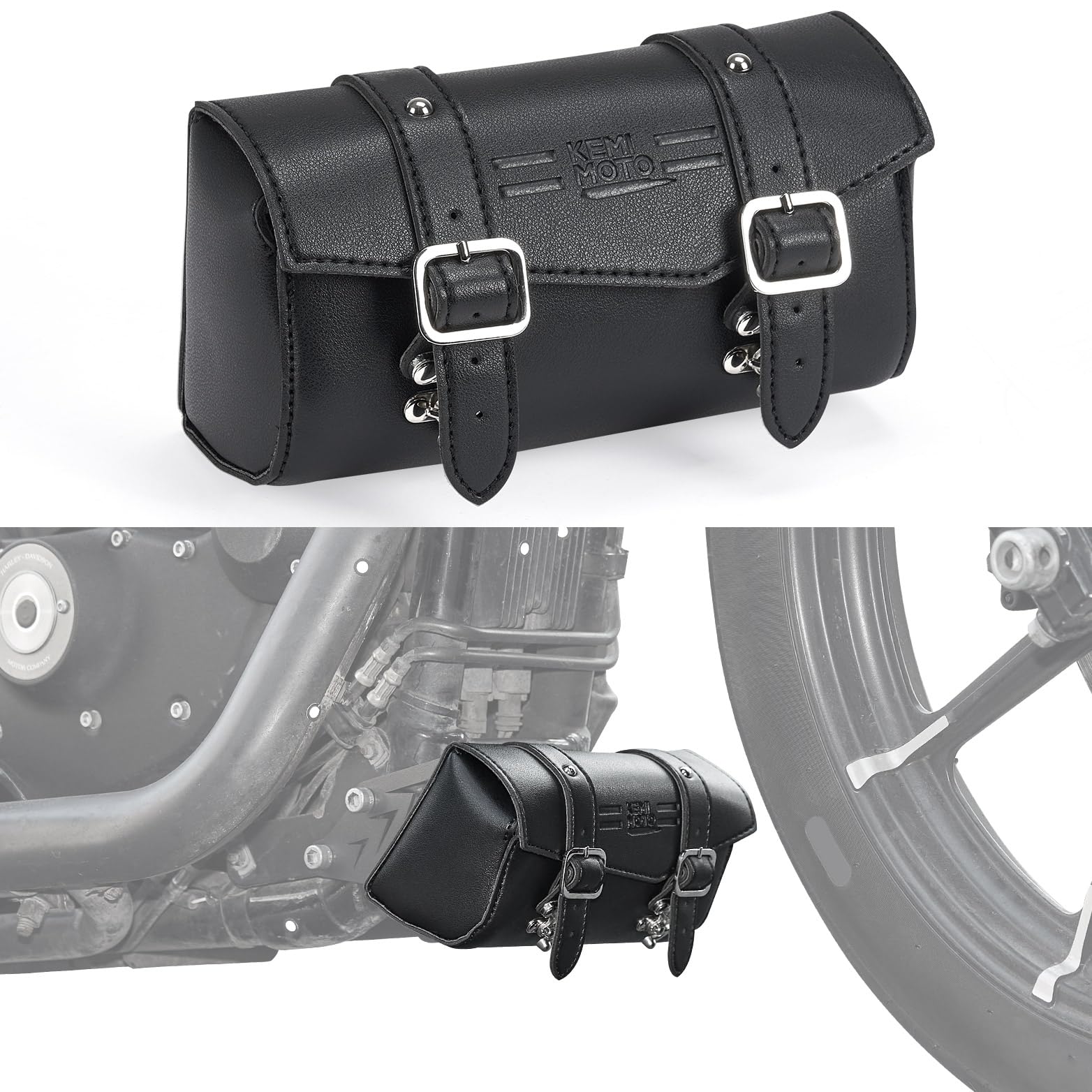 Photo of Motorcycle Down Tube Bag for Sportster XL 1200 Iron 883 50 by Kemimoto - Premium for UTVs / Side by Sides