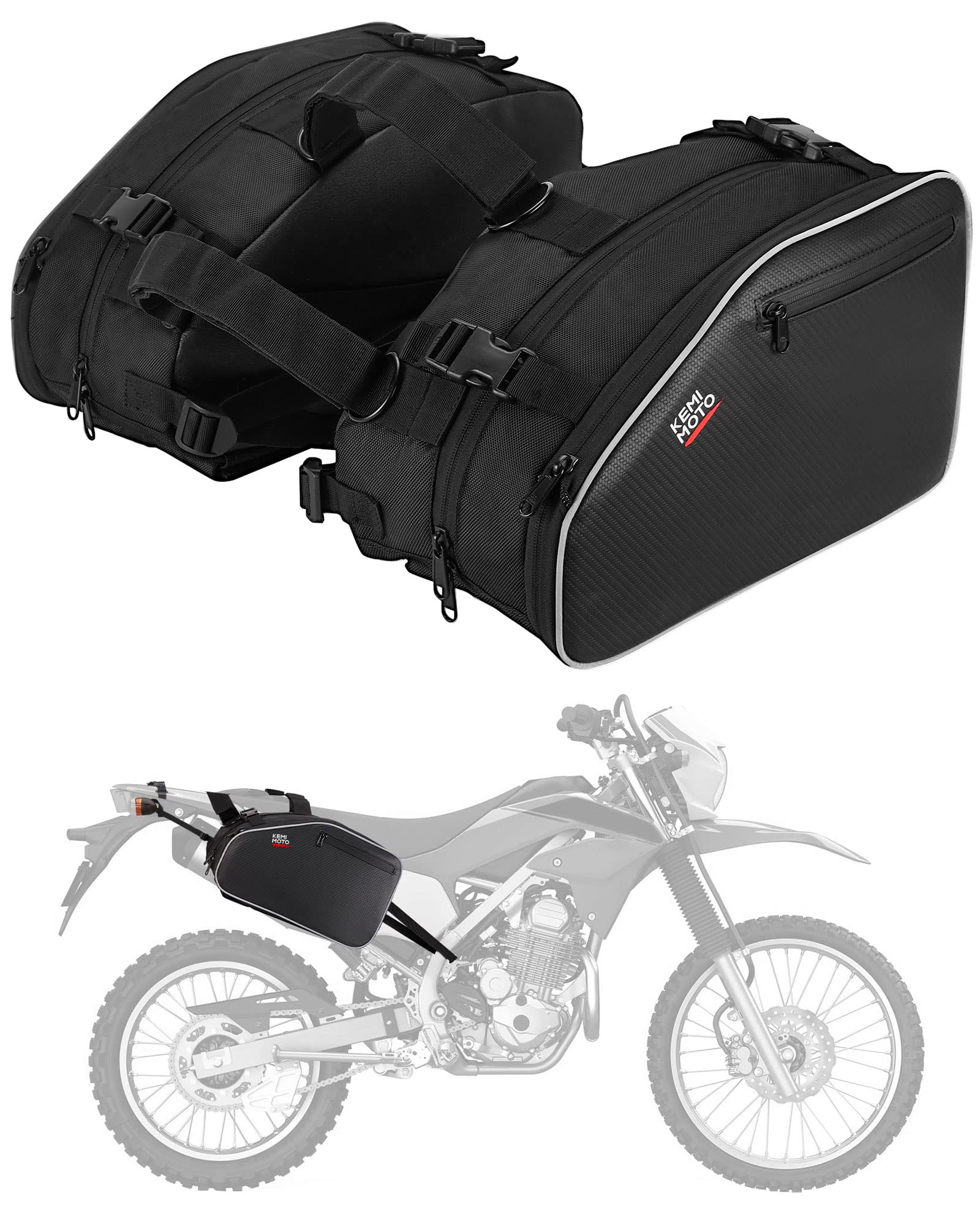 Photo of 24L Large Capacity Storage Saddlebags with Rain Covers by Kemimoto - Premium for UTVs / Side by Sides