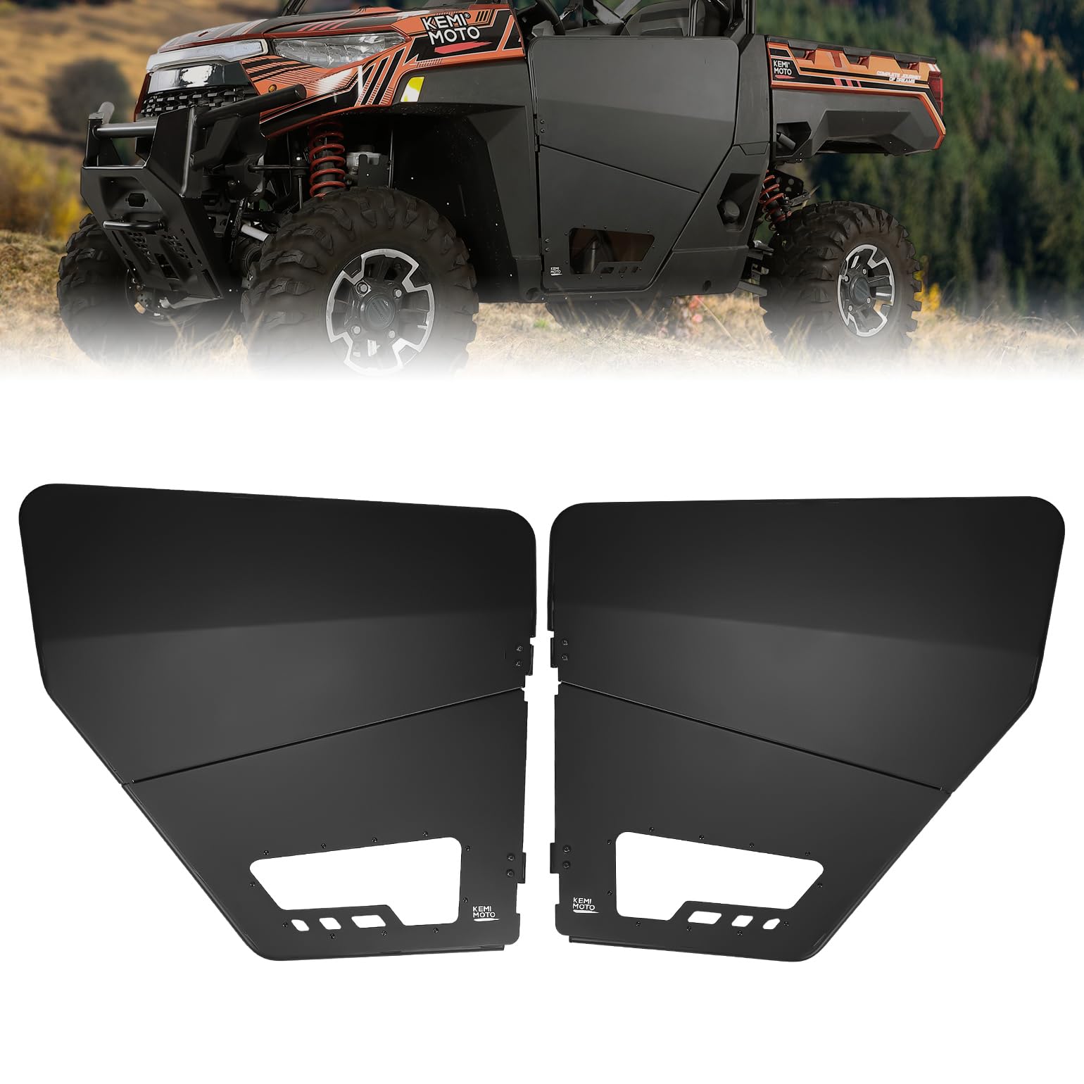 Photo of UTV Aluminum Half Door for Ranger XP 1000 2018-2025 by Kemimoto - Premium for UTVs / Side by Sides