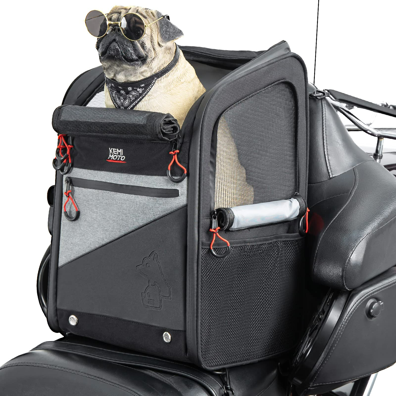 Photo of Motorcycle Dog/Cat Carrier Bags Portable Load Capacity 20lbs by Kemimoto - Premium for UTVs / Side by Sides