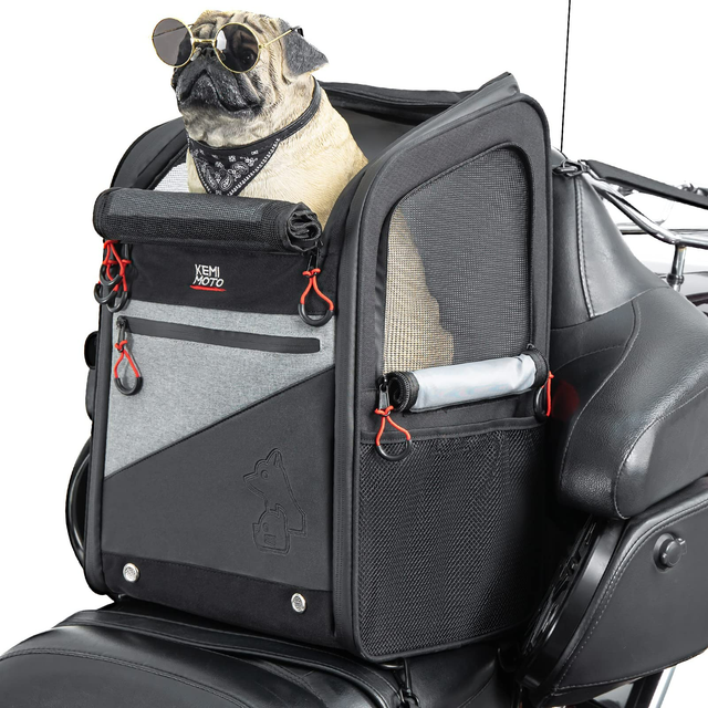 Photo of Motorcycle Dog/Cat Carrier Bags Portable Load Capacity 20lbs by Kemimoto - Premium for UTVs / Side by Sides