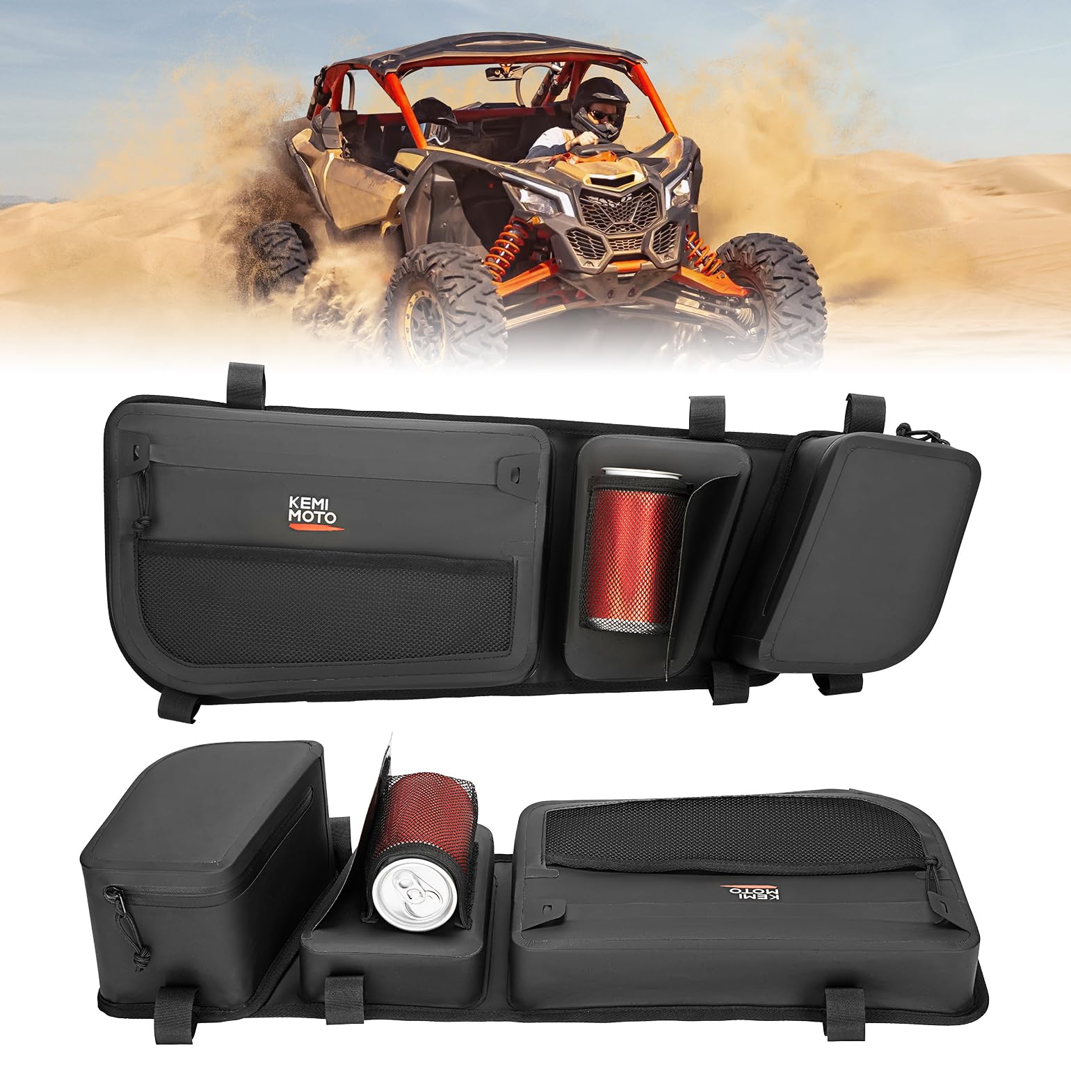 Photo of Update Water-repellent Door Bags for Can-Am Maverick X3/MAX by Kemimoto - Premium for UTVs / Side by Sides