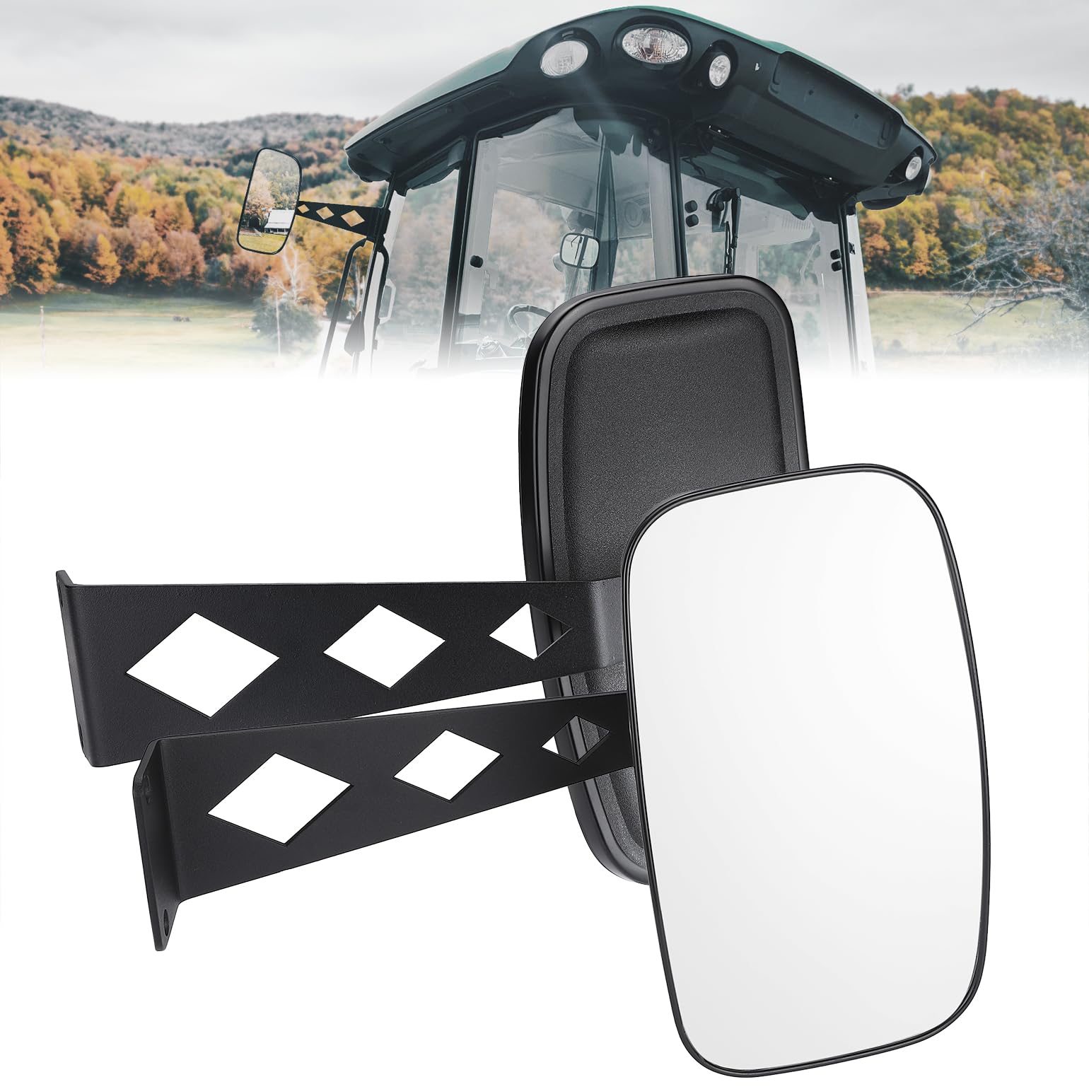 Photo of Tractor Side Mirrors for John Deere 5000 & 6000 Series by Kemimoto - Premium for UTVs / Side by Sides
