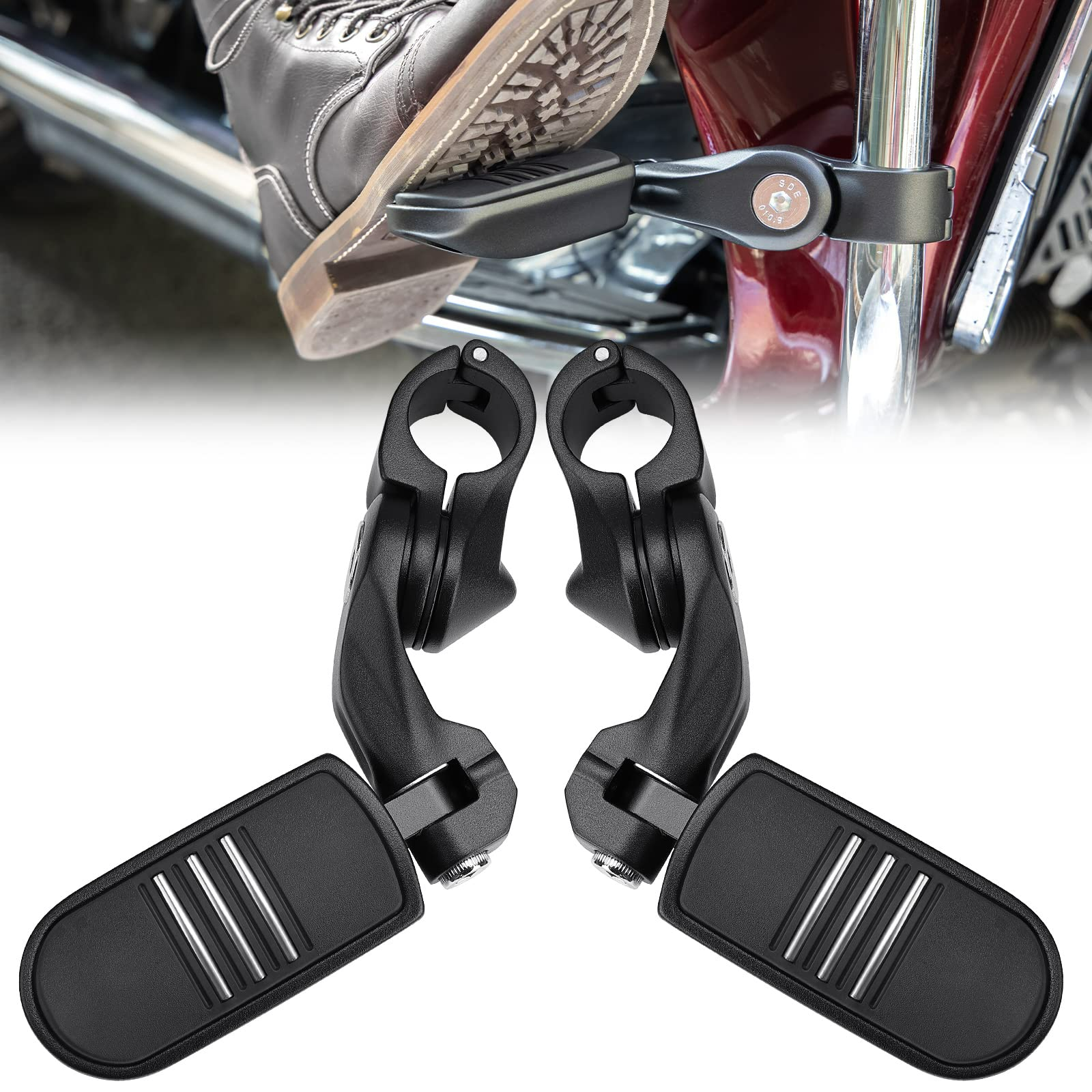 Photo of Motorcycle Highway Pegs Foot Rests by Kemimoto - Premium for UTVs / Side by Sides