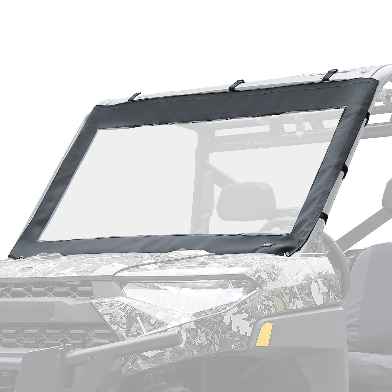 Photo of Soft Front Windshield, PVC Waterproof Panel for Ranger XP 1000 / Crew 2017-2024 by Kemimoto - Premium for UTVs / Side by Sides