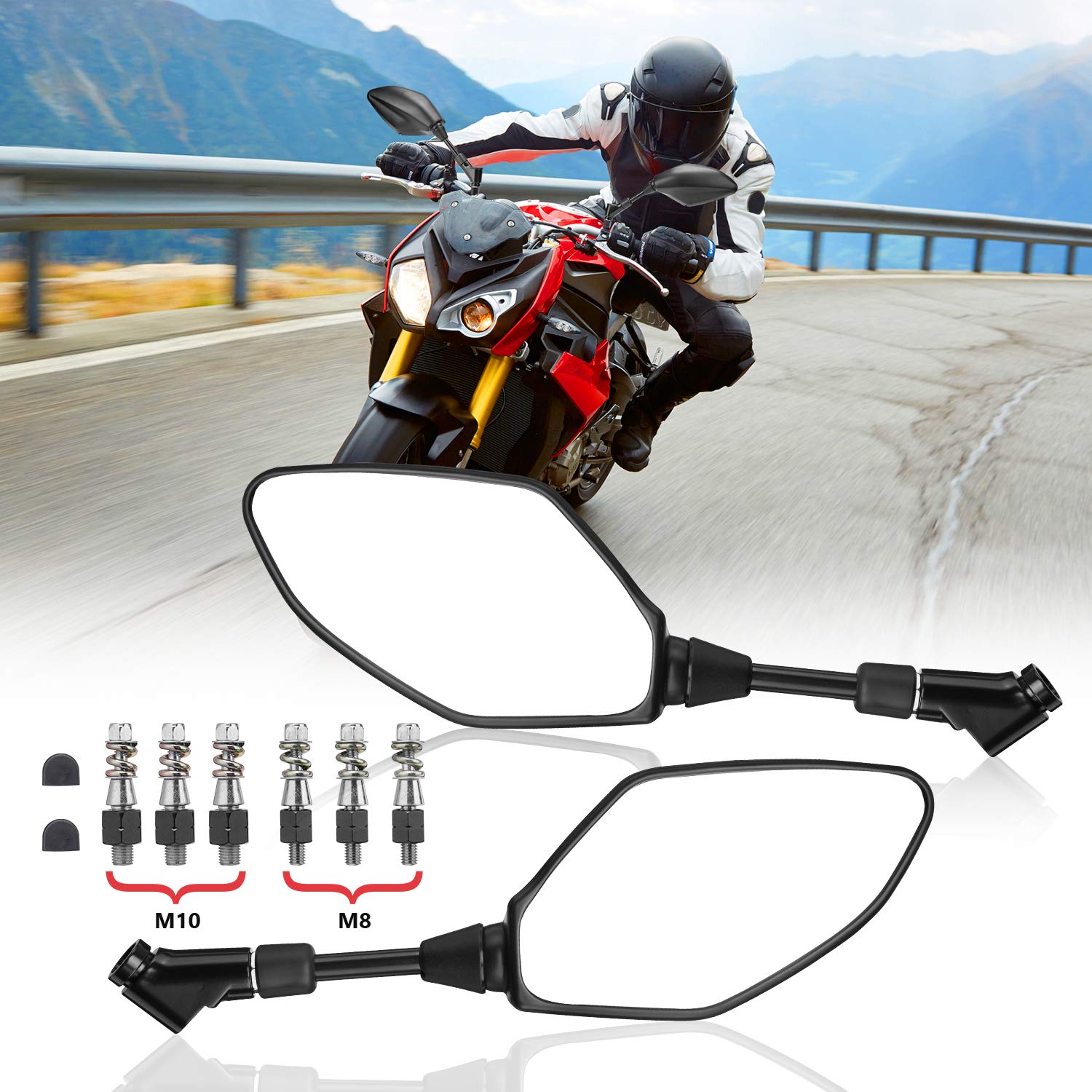 Photo of Motorcycle Rear View Side Mirrors for Grom Navi by Kemimoto - Premium for UTVs / Side by Sides