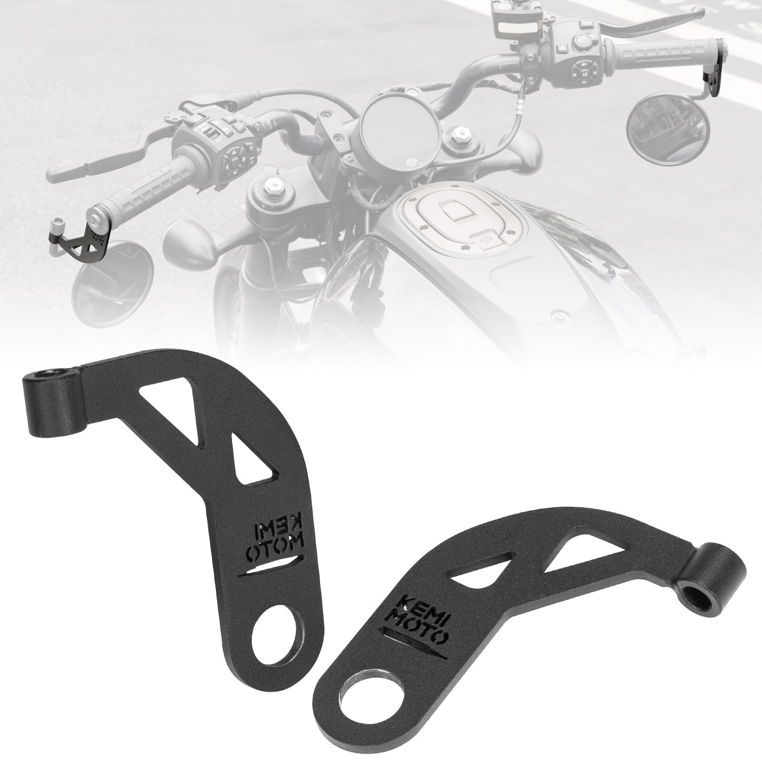 Photo of Motorcycle Rearview Mirrors Extenders Bracket for Sportster S RH1250 2021-2025 by Kemimoto - Premium for UTVs / Side by Sides