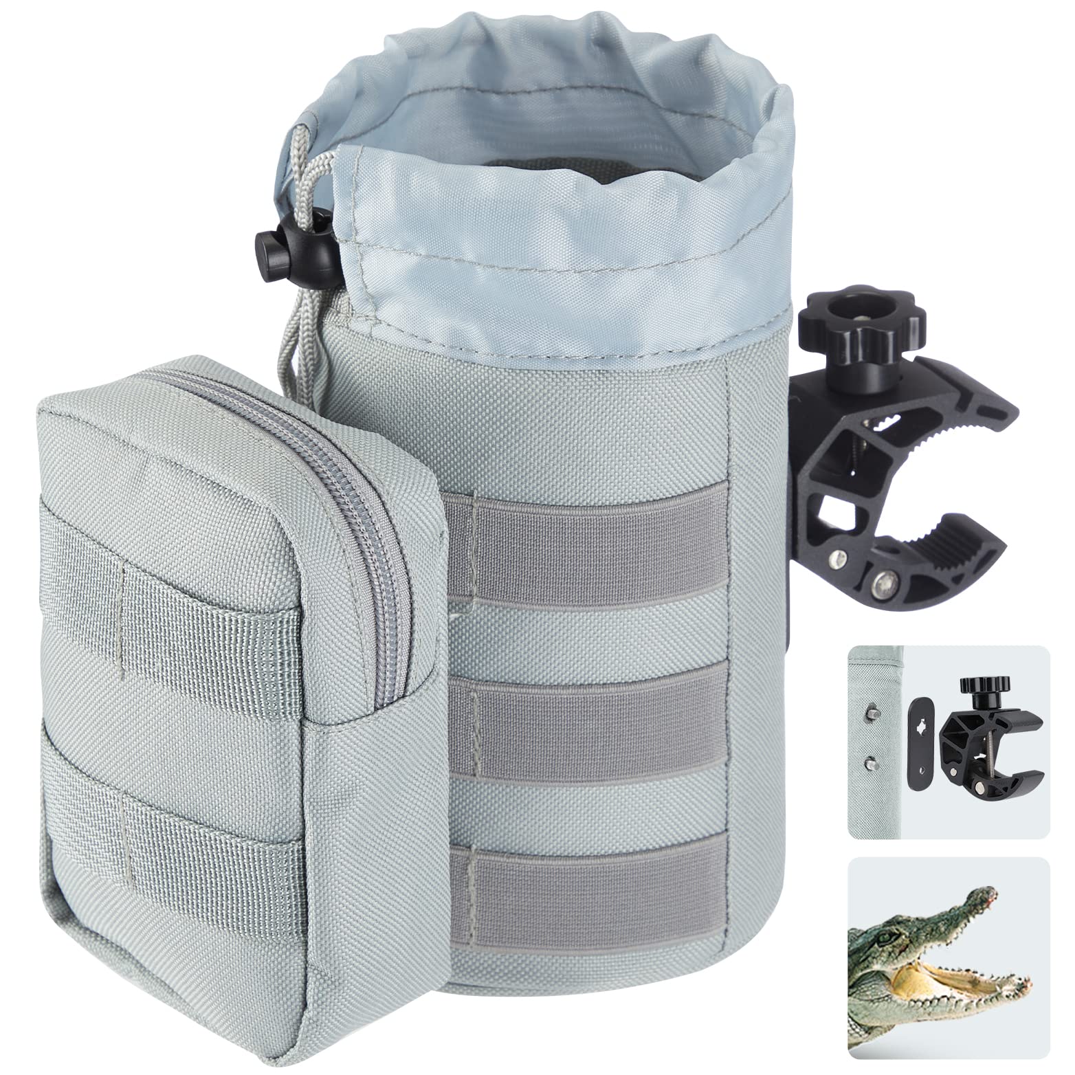 Photo of Oxford Fabric Cup Holder with Upgrade Alligator Clamp for UTV ATV Motorcycle Bike by Kemimoto - Premium for UTVs / Side by Sides