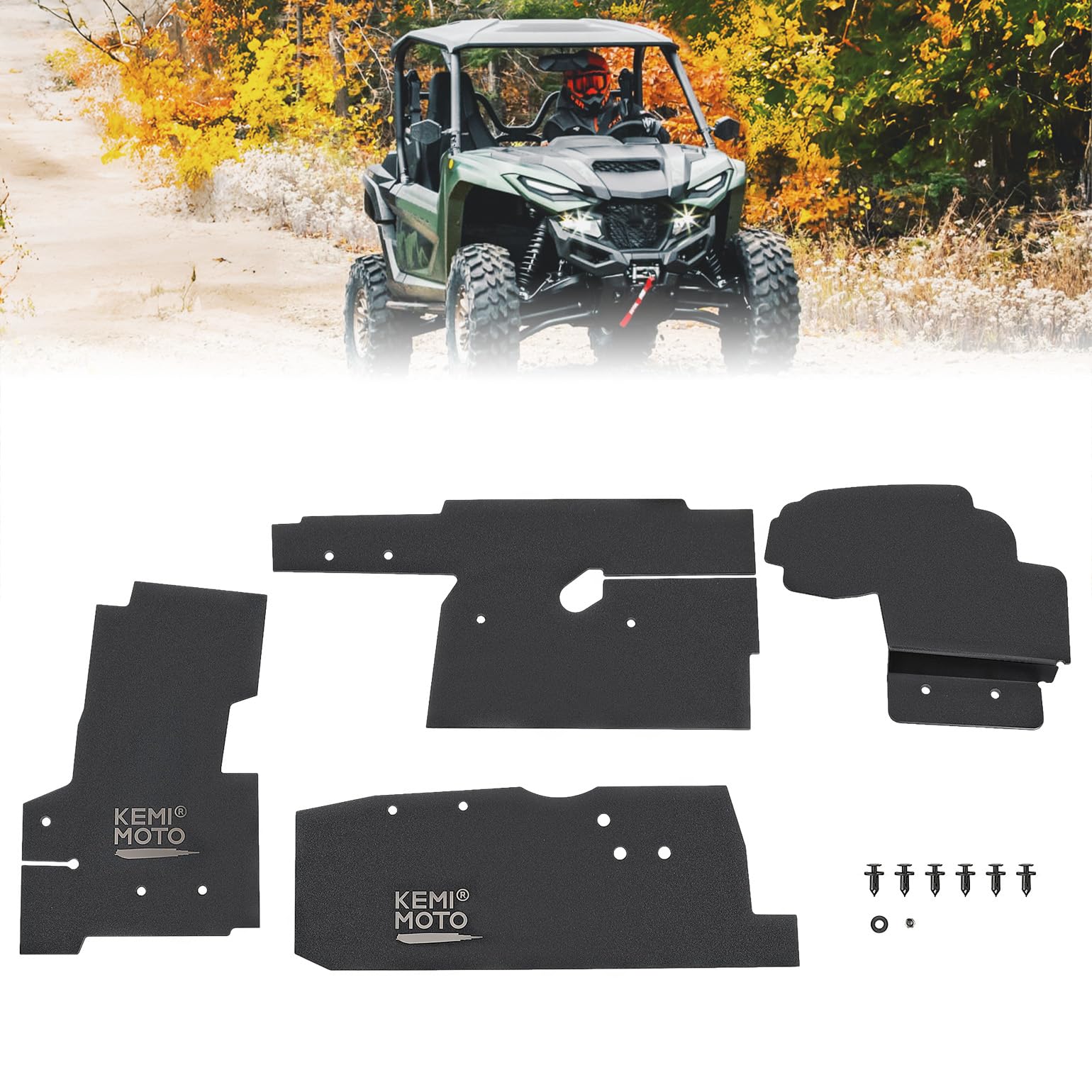 Photo of Mudguard Fender Flares Splash Guard for Yamaha Wolverine by Kemimoto - Premium for UTVs / Side by Sides