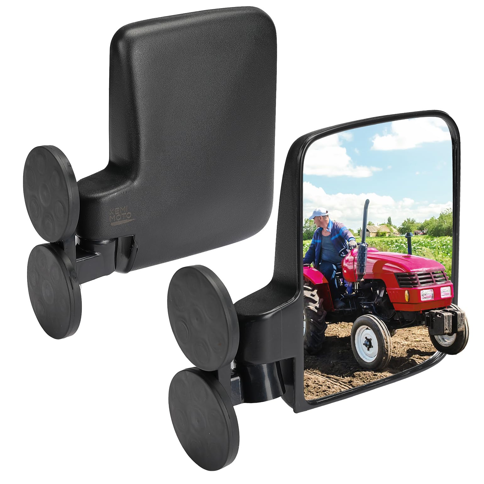 Photo of 220Lbs Magnetic Side Mirrors for UTV Golf Cart Tractor Forklifts by Kemimoto - Premium for UTVs / Side by Sides