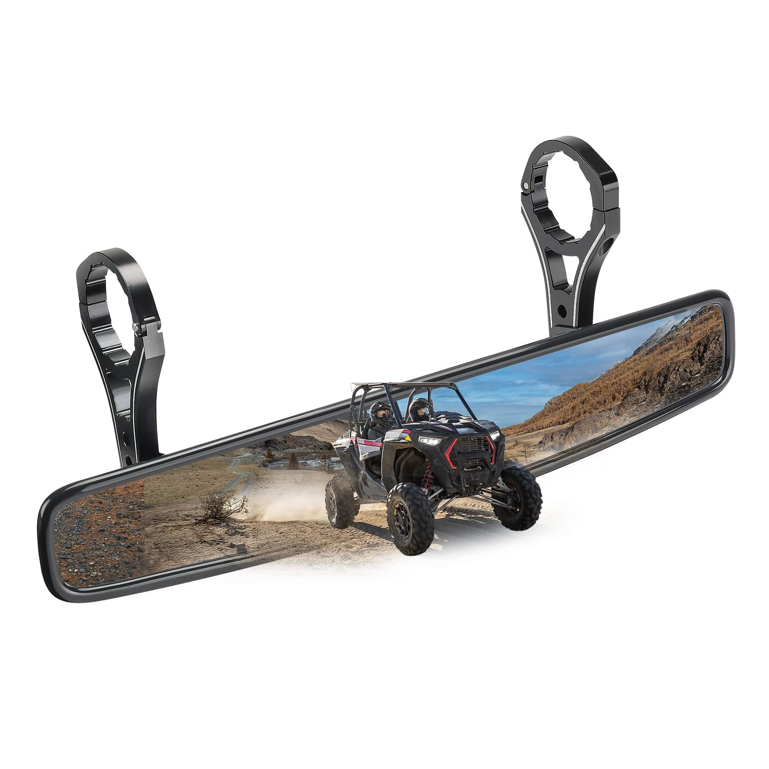 Photo of UTV Mirror with ShatterProof Tempered Glass and 1.75" Clamp Fit Polaris RZR by Kemimoto - Premium for UTVs / Side by Sides