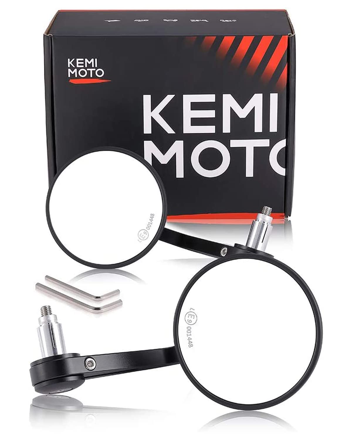 Photo of Universal Motorcycle Bar End Mirrors by Kemimoto - Premium for UTVs / Side by Sides