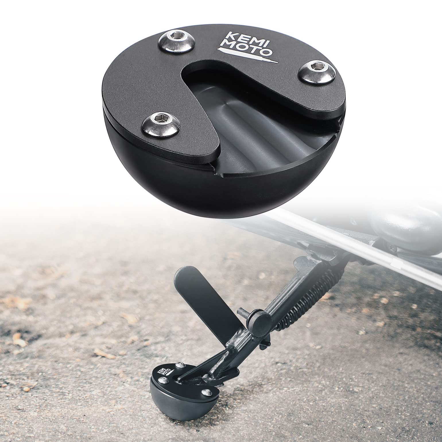 Photo of Motorcycle Kickstand Pad Ball for Grom MSX125 by Kemimoto - Premium for UTVs / Side by Sides
