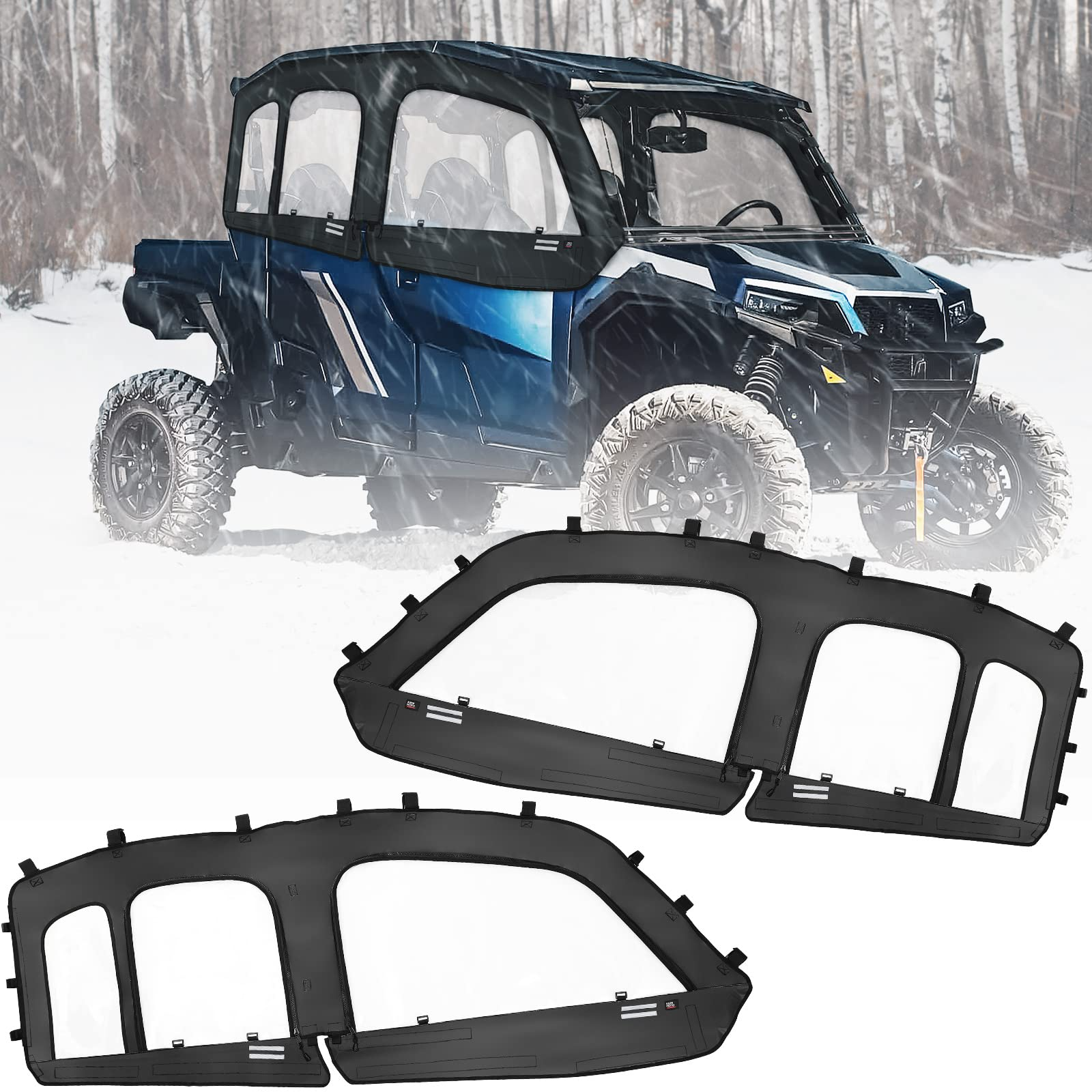 Photo of Soft Cab Enclosure Upper Doors for General XP 4 1000 by Kemimoto - Premium for UTVs / Side by Sides