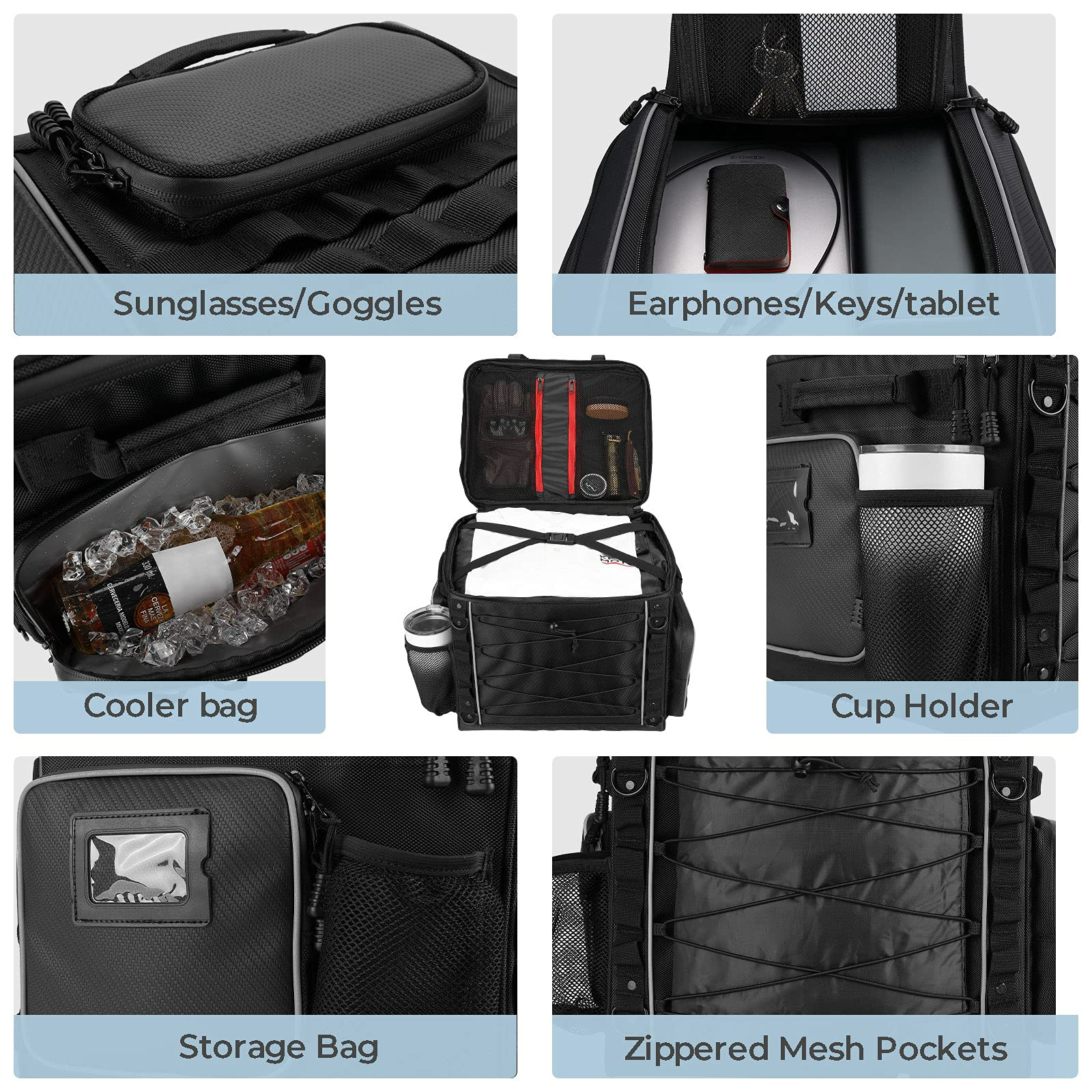 Photo of Travel Luggage Tail Bag for Sportster, Dyna, Softail, Road King, Road Glide by Kemimoto - Premium for UTVs / Side by Sides