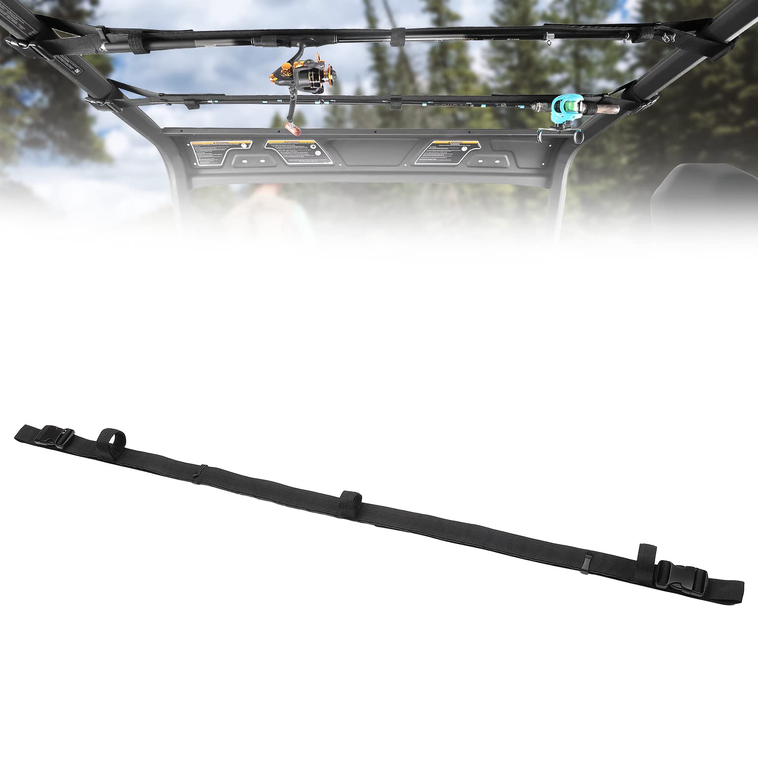 Photo of Universal Fishing Rod Holder Adjustable Length 47"-60" by Kemimoto - Premium for UTVs / Side by Sides