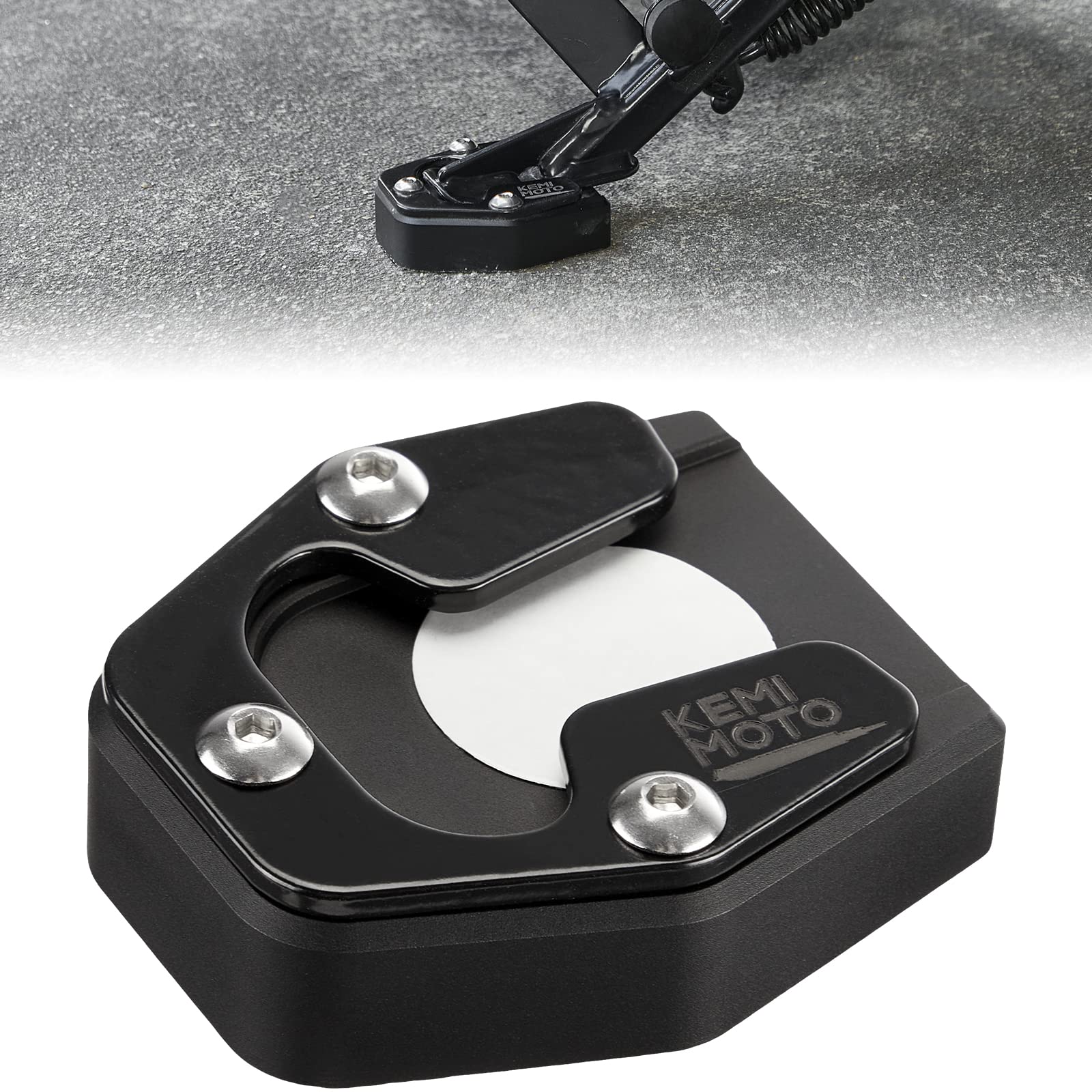 Photo of Motorcycle Kickstand Extender Pad For Sportster S RH1250 by Kemimoto - Premium for UTVs / Side by Sides