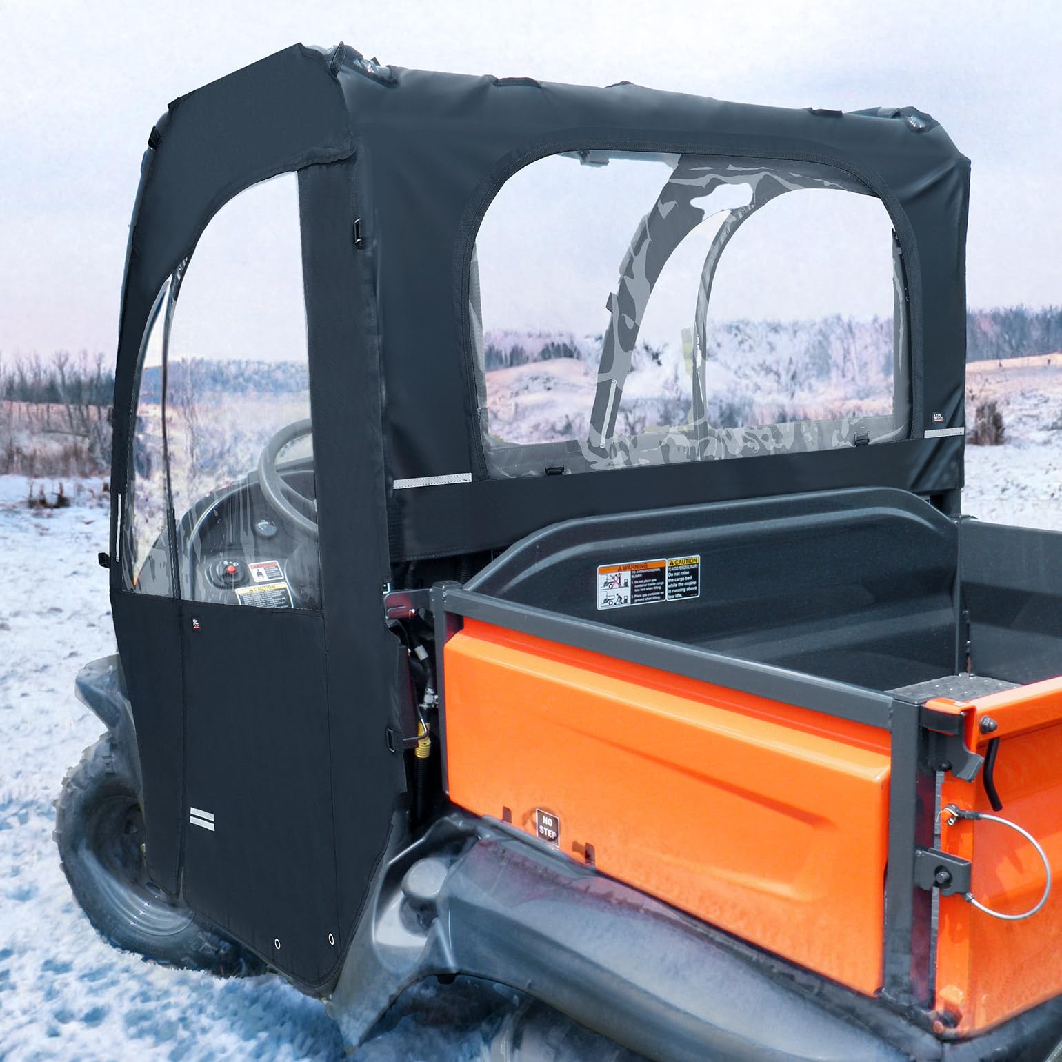 Photo of Soft Cab Enclosure Doors & Rear Soft Windshield for Kubota RTV by Kemimoto - Premium for UTVs / Side by Sides