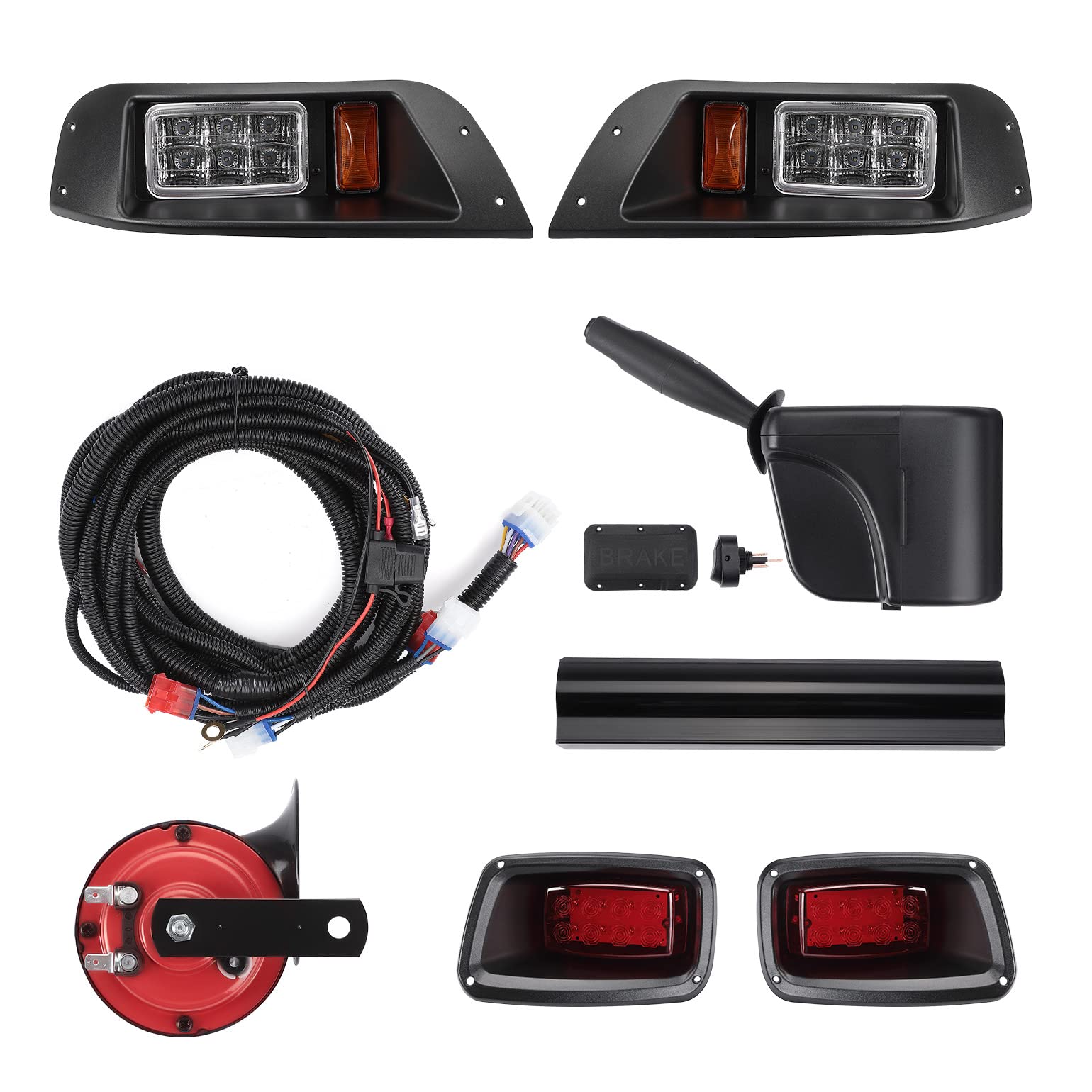 Photo of Golf Cart LED Full Light Kit with Turn Signal Switch for EZGO TXT 1996-2013 by Kemimoto - Premium for UTVs / Side by Sides
