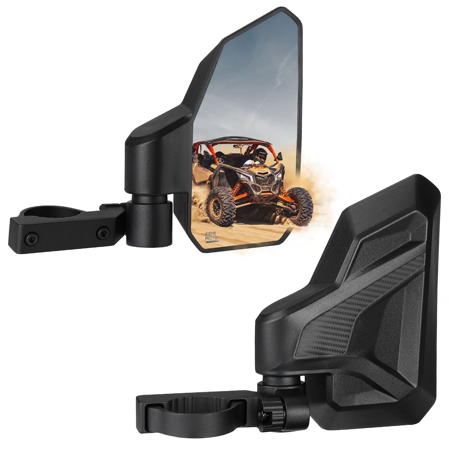 Photo of UTV Side Mirrors Fit with Windshield for 1.6"-2" Roll Bar by Kemimoto - Premium for UTVs / Side by Sides