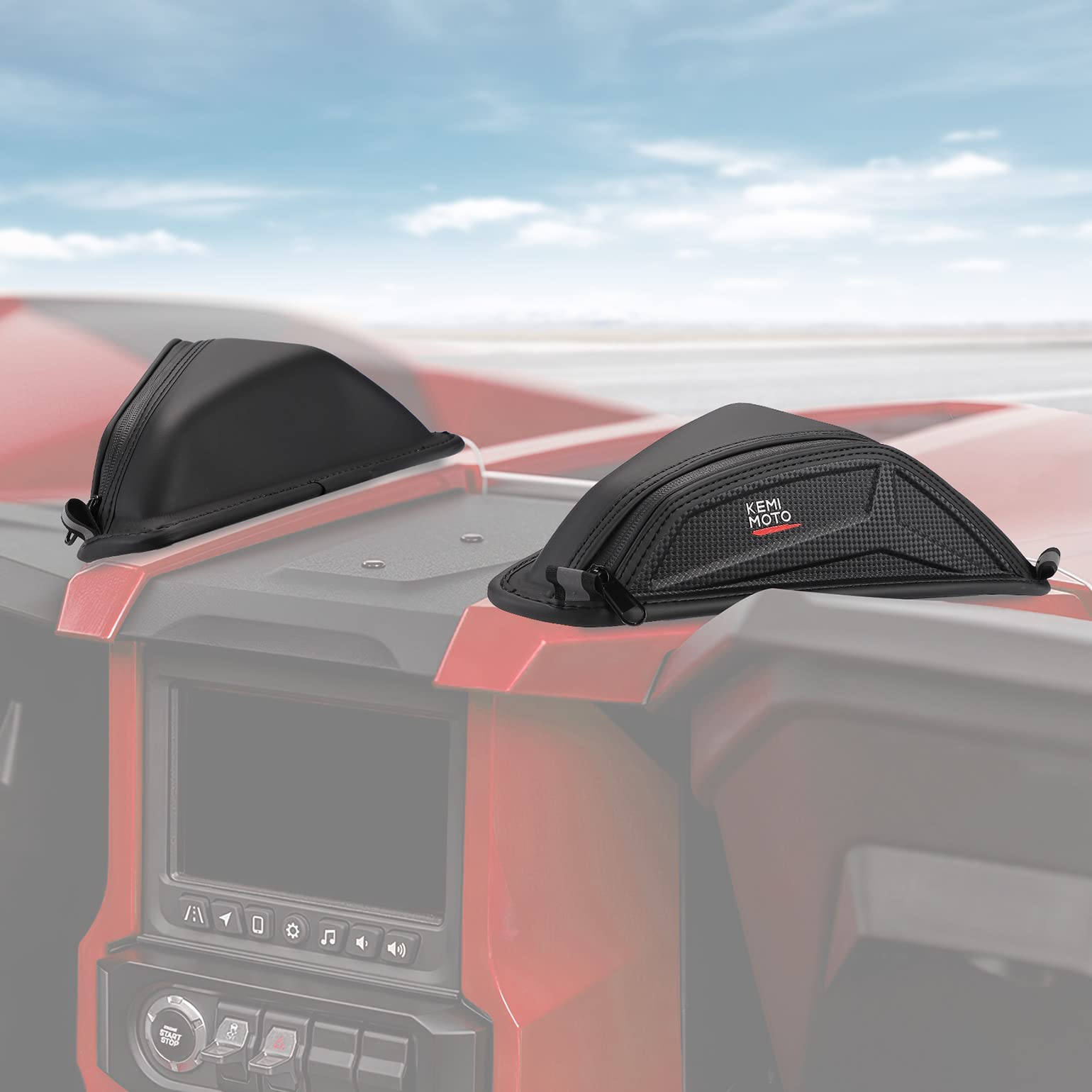 Photo of Dashboard Storage Bags for Polaris Slingshot SL/S/LE/SLR/GT by Kemimoto - Premium for UTVs / Side by Sides