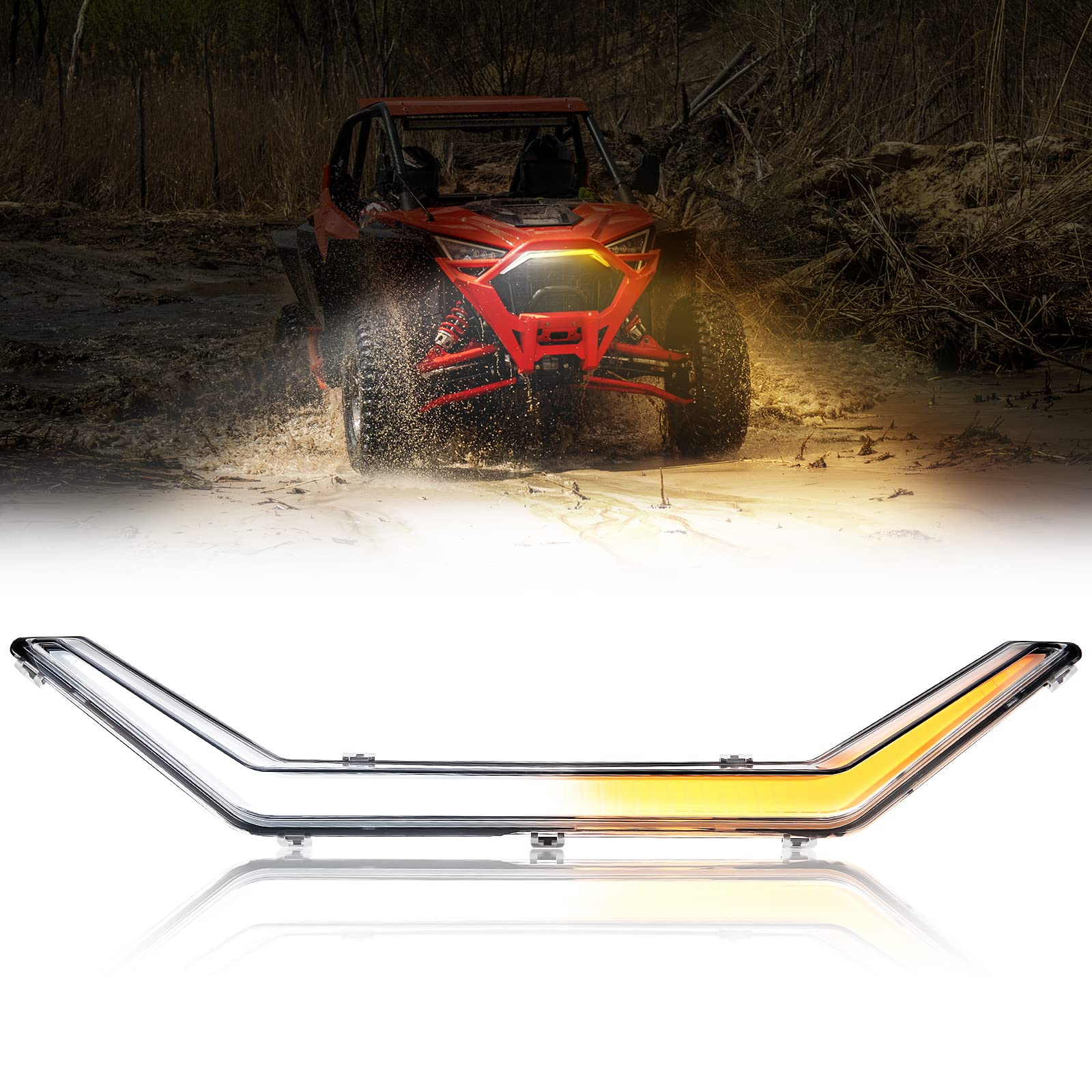 Photo of Kemimoto Front Accent Light Mustache for Polaris RZR PRO XP 2020-2024 by Kemimoto - Premium for UTVs / Side by Sides