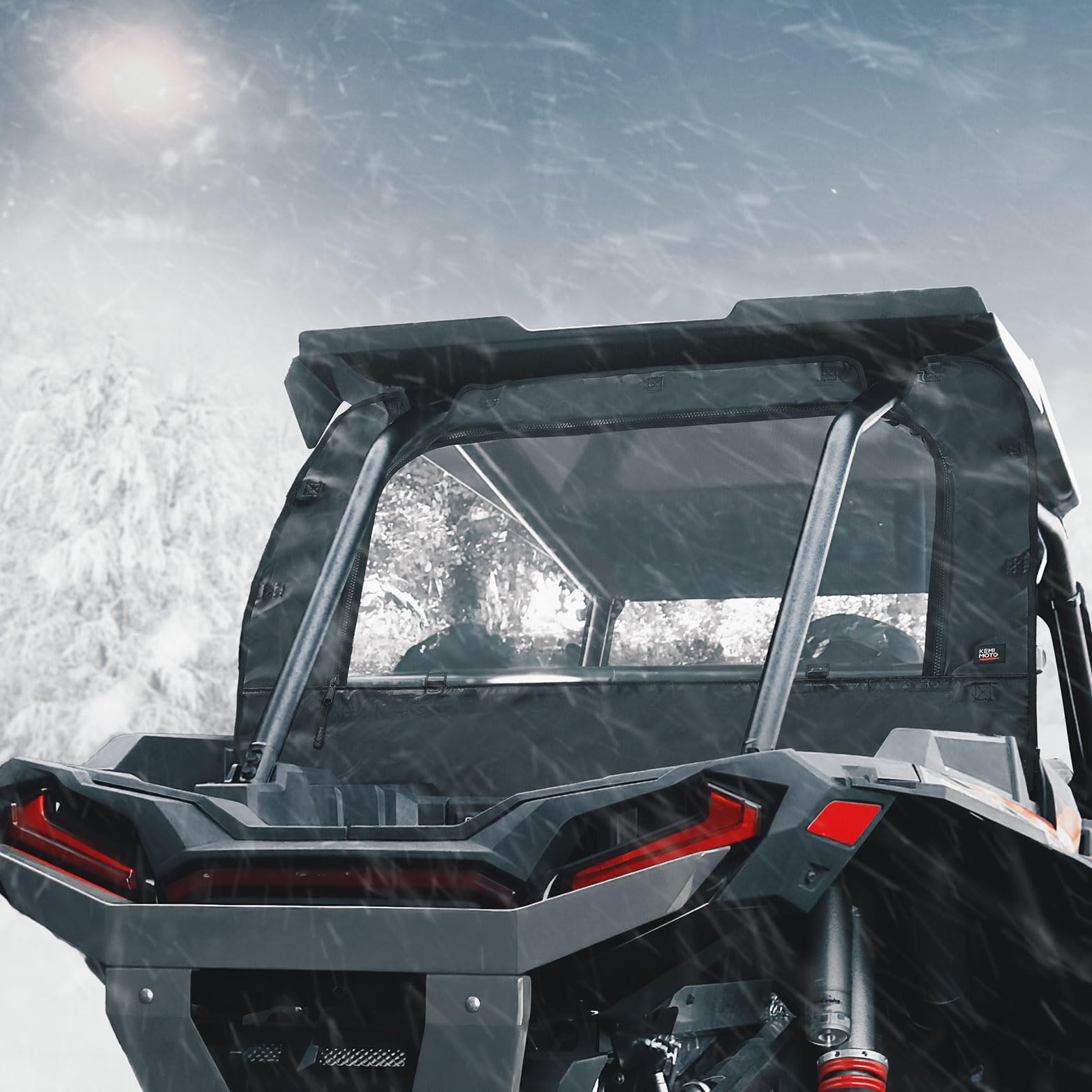 Photo of Soft Rear Windshield for Polaris RZR XP 1000 /4 2014-2023 by Kemimoto - Premium for UTVs / Side by Sides