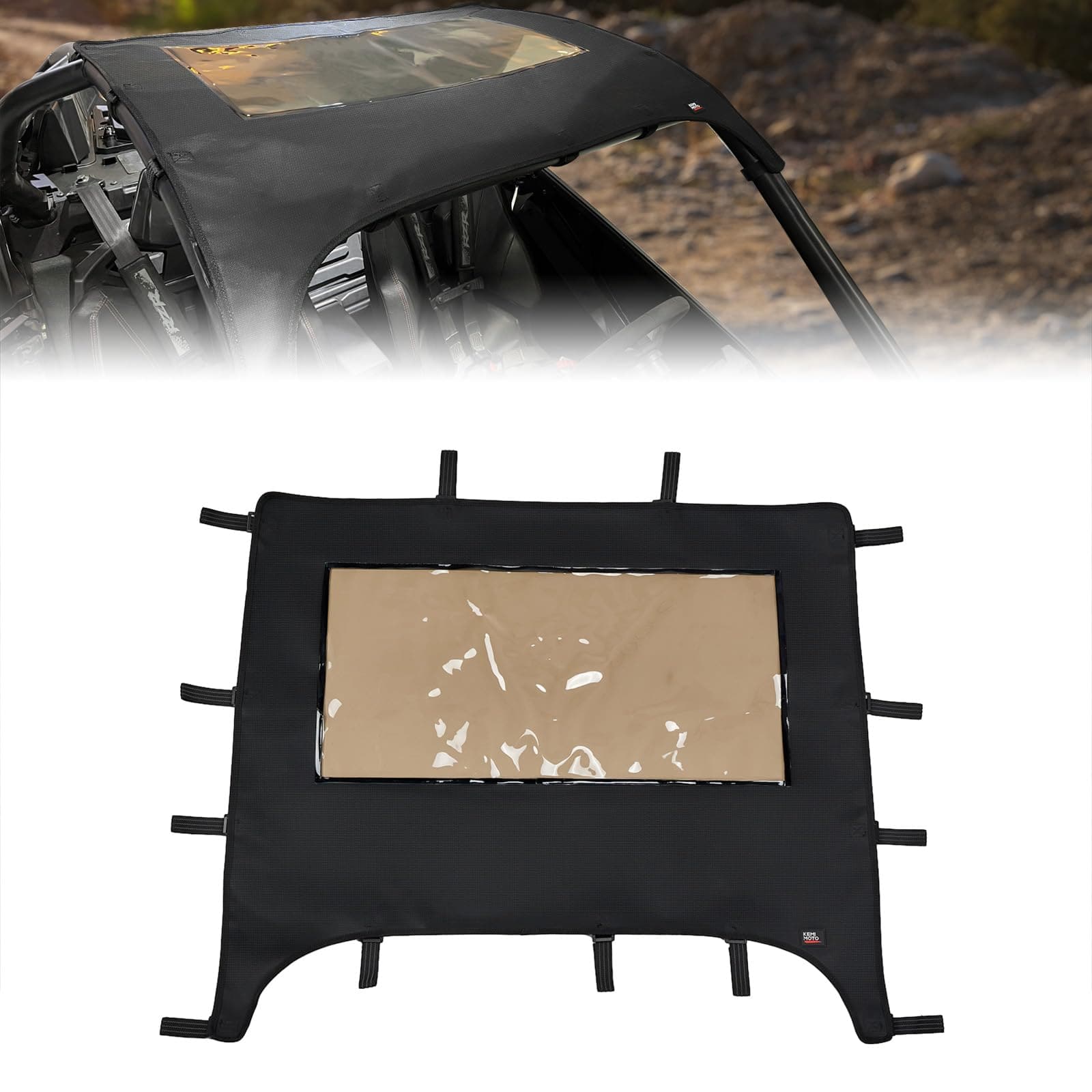Photo of Soft Canvas Roof for Polaris RZR PRO R 2022-2024 by Kemimoto - Premium for UTVs / Side by Sides