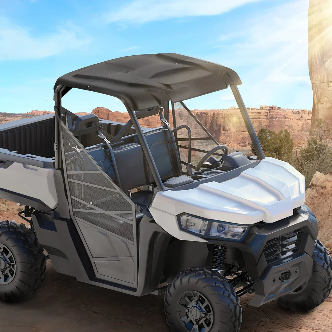 Photo of Rear Windshield & Hard Roof Top Plastic for Can Am Defender by Kemimoto - Premium for UTVs / Side by Sides