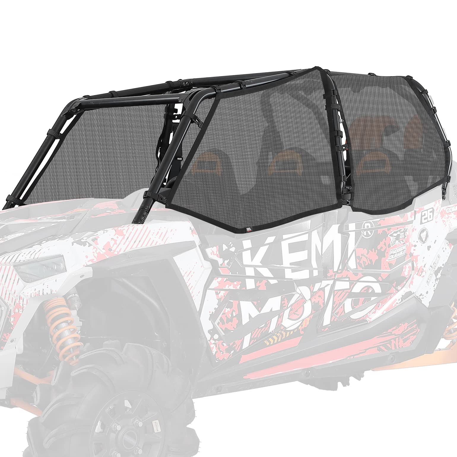 Photo of PVC Mesh Window Nets Door Nets for Polaris RZR XP 1000 4 Door 2014-2023 by Kemimoto - Premium for UTVs / Side by Sides
